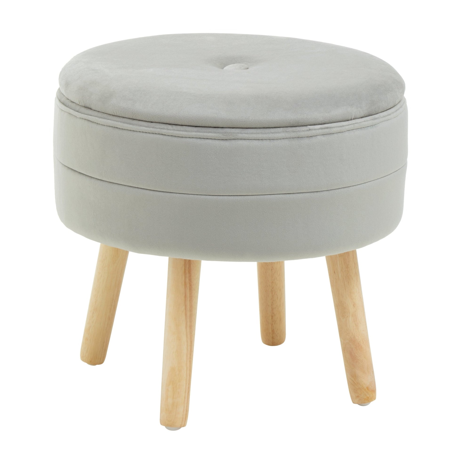 Gunhilda Grey Velvet Stool - Skandi London