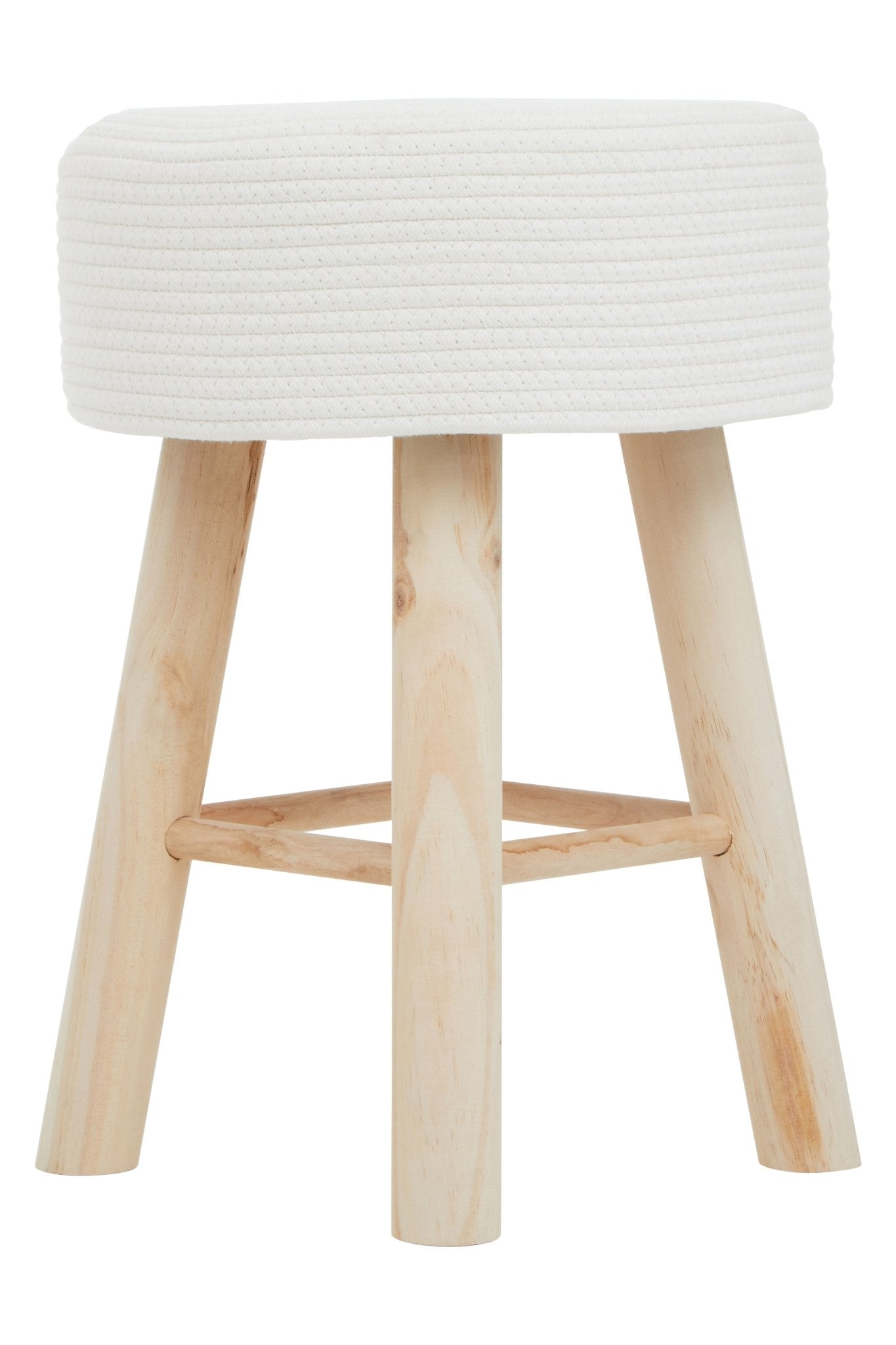 Ingmar White Cotton Rope Stool - Skandi London