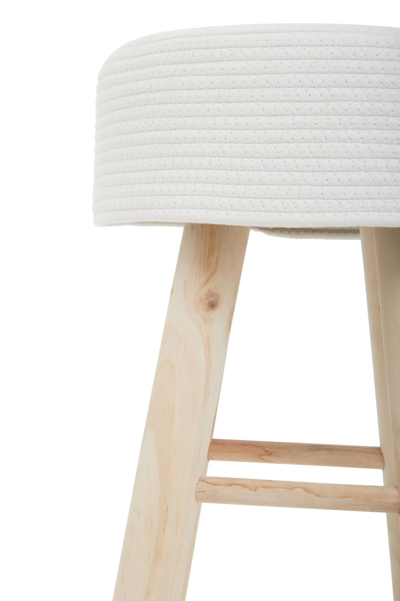 Ingmar White Cotton Rope Stool - Skandi London