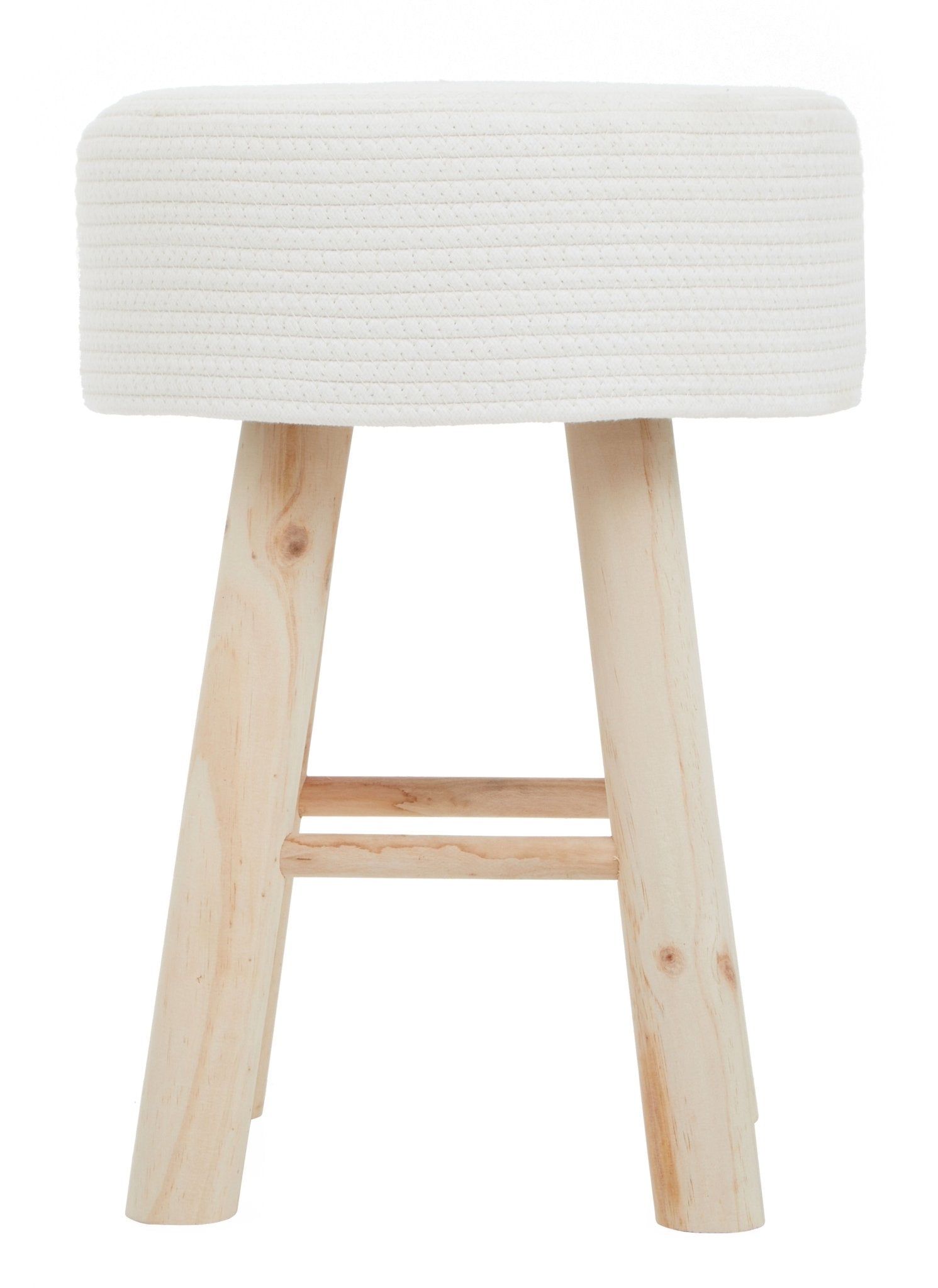 Ingmar White Cotton Rope Stool - Skandi London