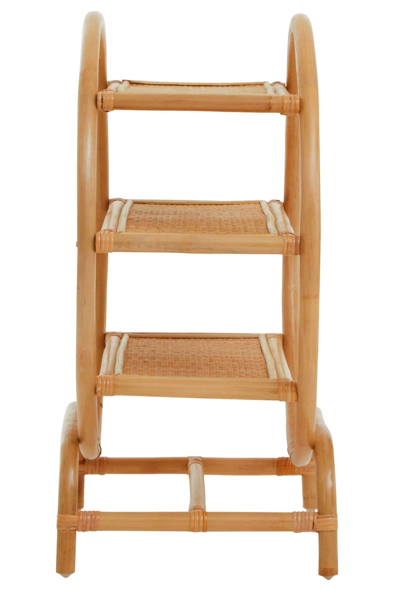 Kai Three Tier Natural Rattan Shelf Unit - Skandi London