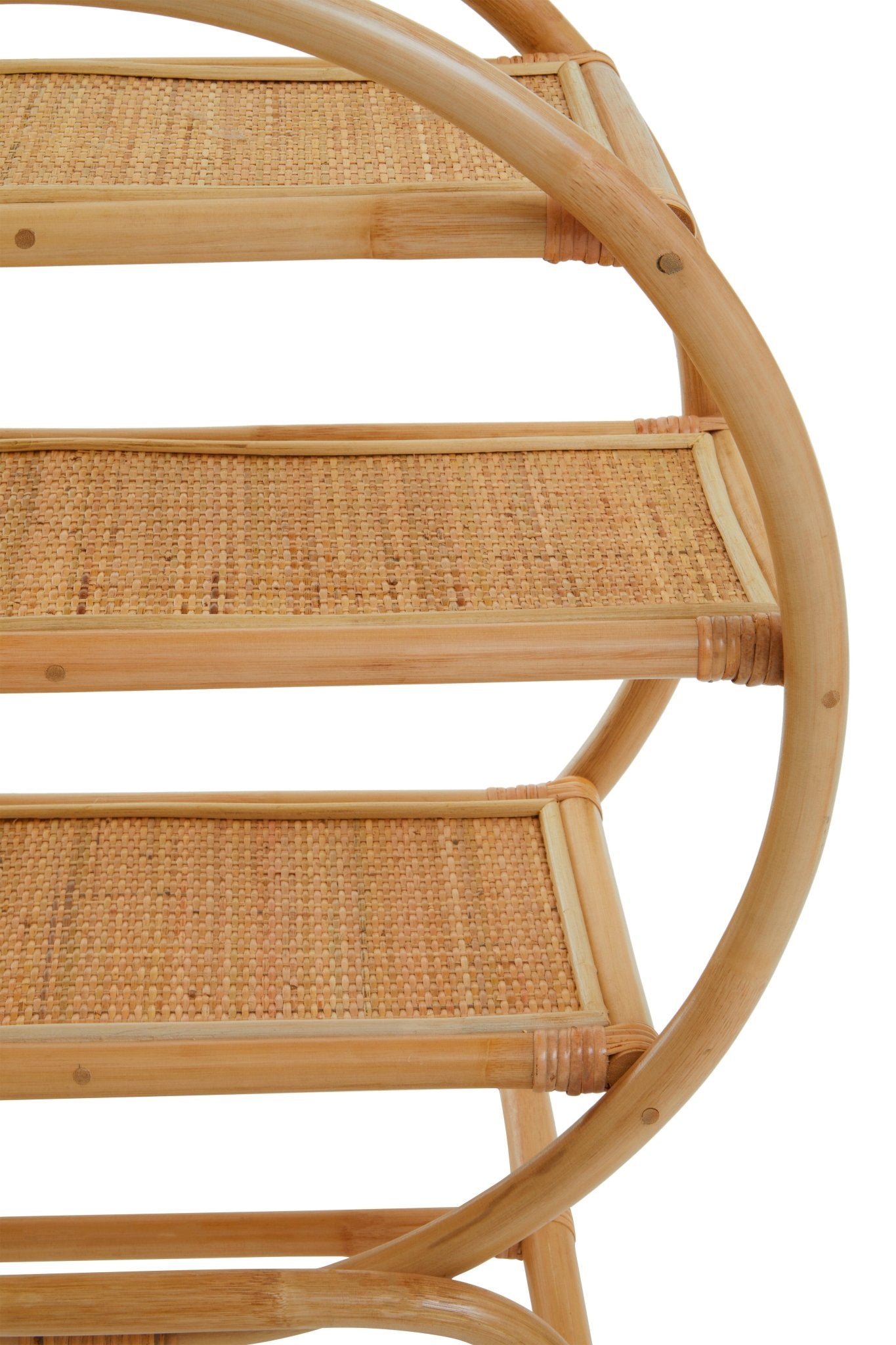 Kai Three Tier Natural Rattan Shelf Unit - Skandi London