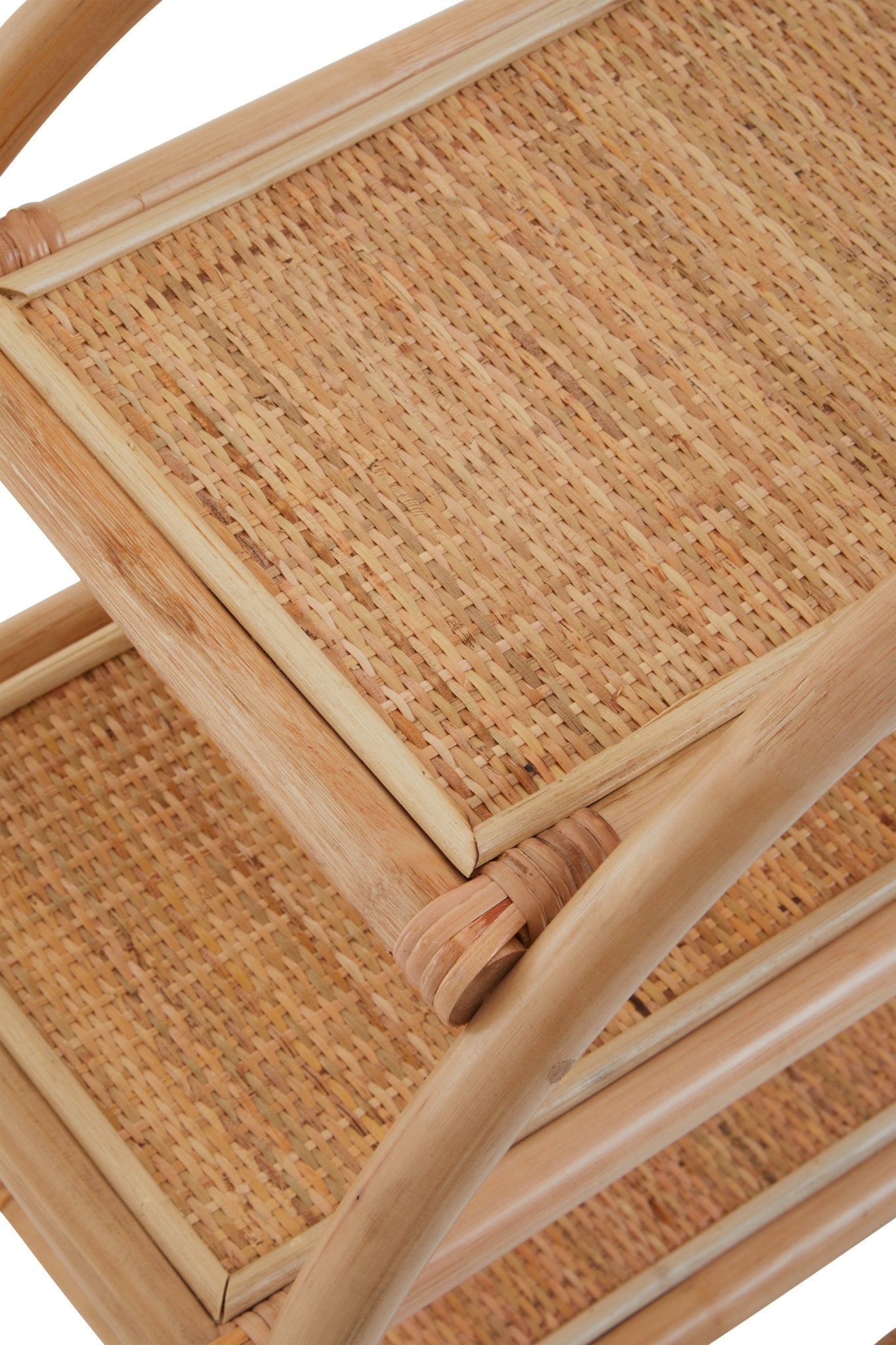 Kai Three Tier Natural Rattan Shelf Unit - Skandi London