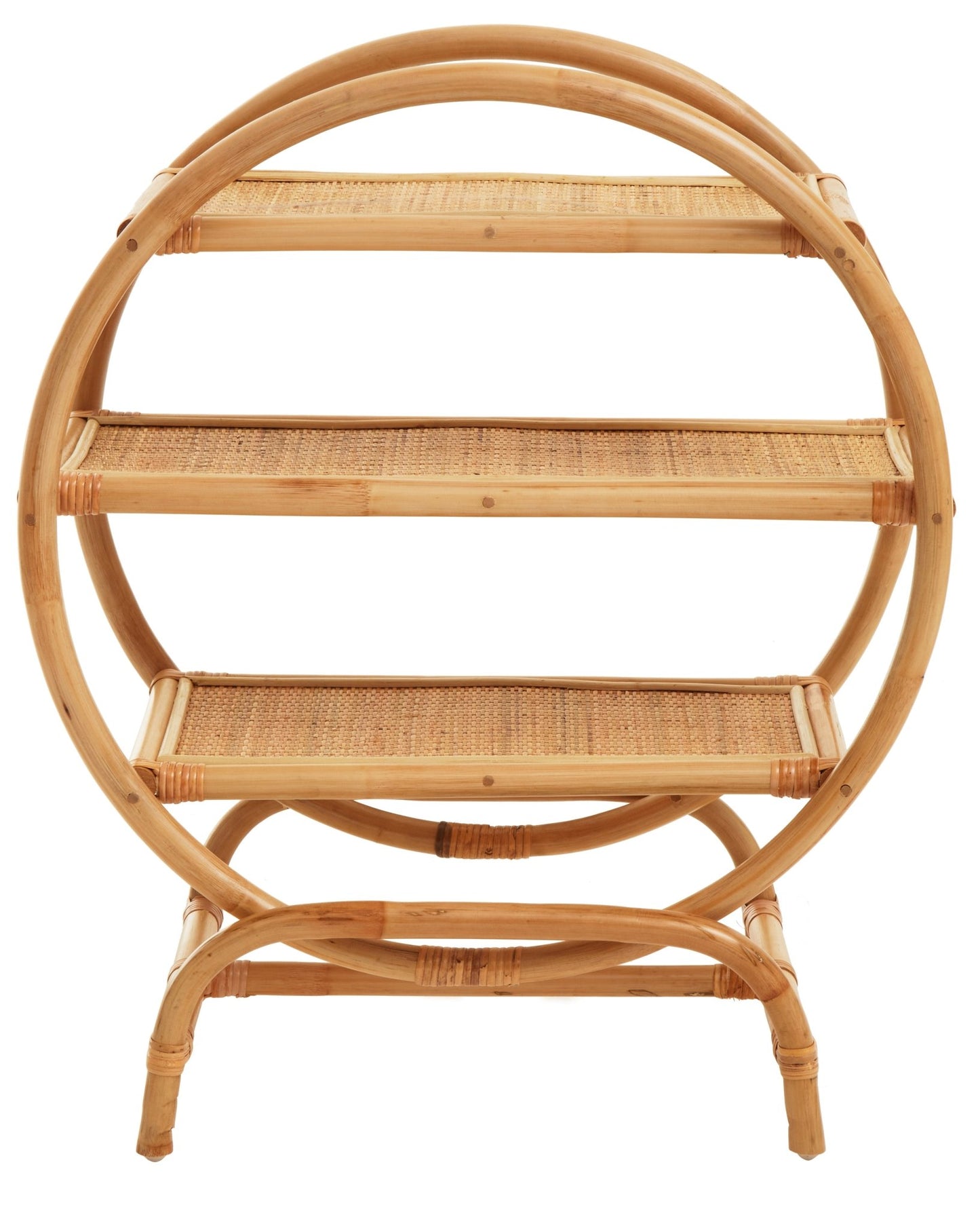 Kai Three Tier Natural Rattan Shelf Unit - Skandi London