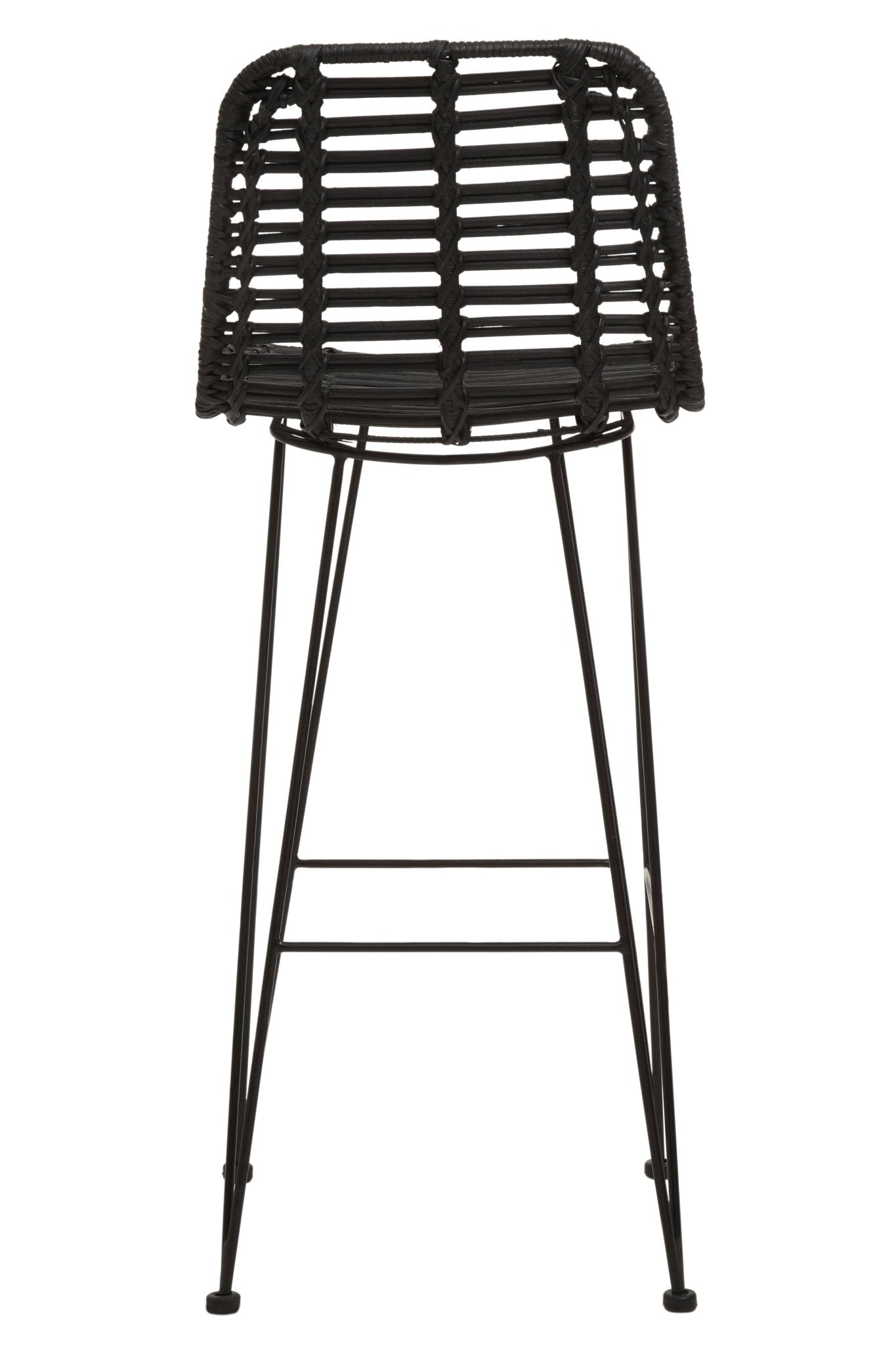 Hilde Black Natural Rattan Bar Chair - Skandi London