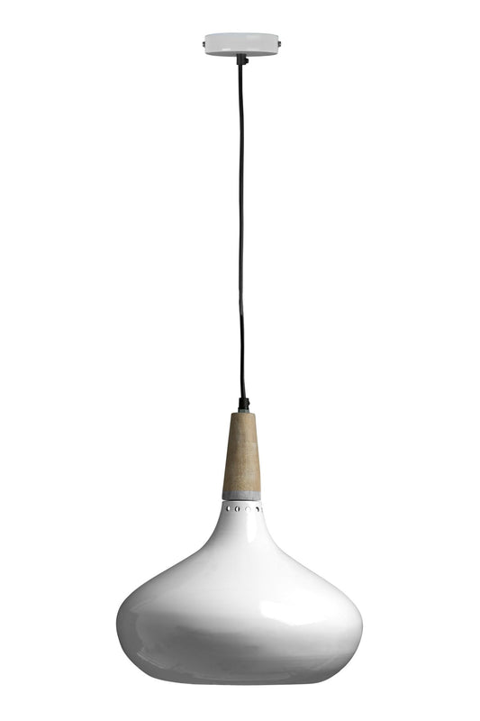 Pelle White Curved Pendant Light - Skandi London