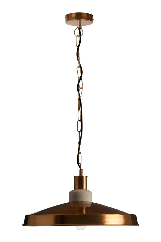 Pelle Copper Finish and Aluminium Pendant Light - Skandi London