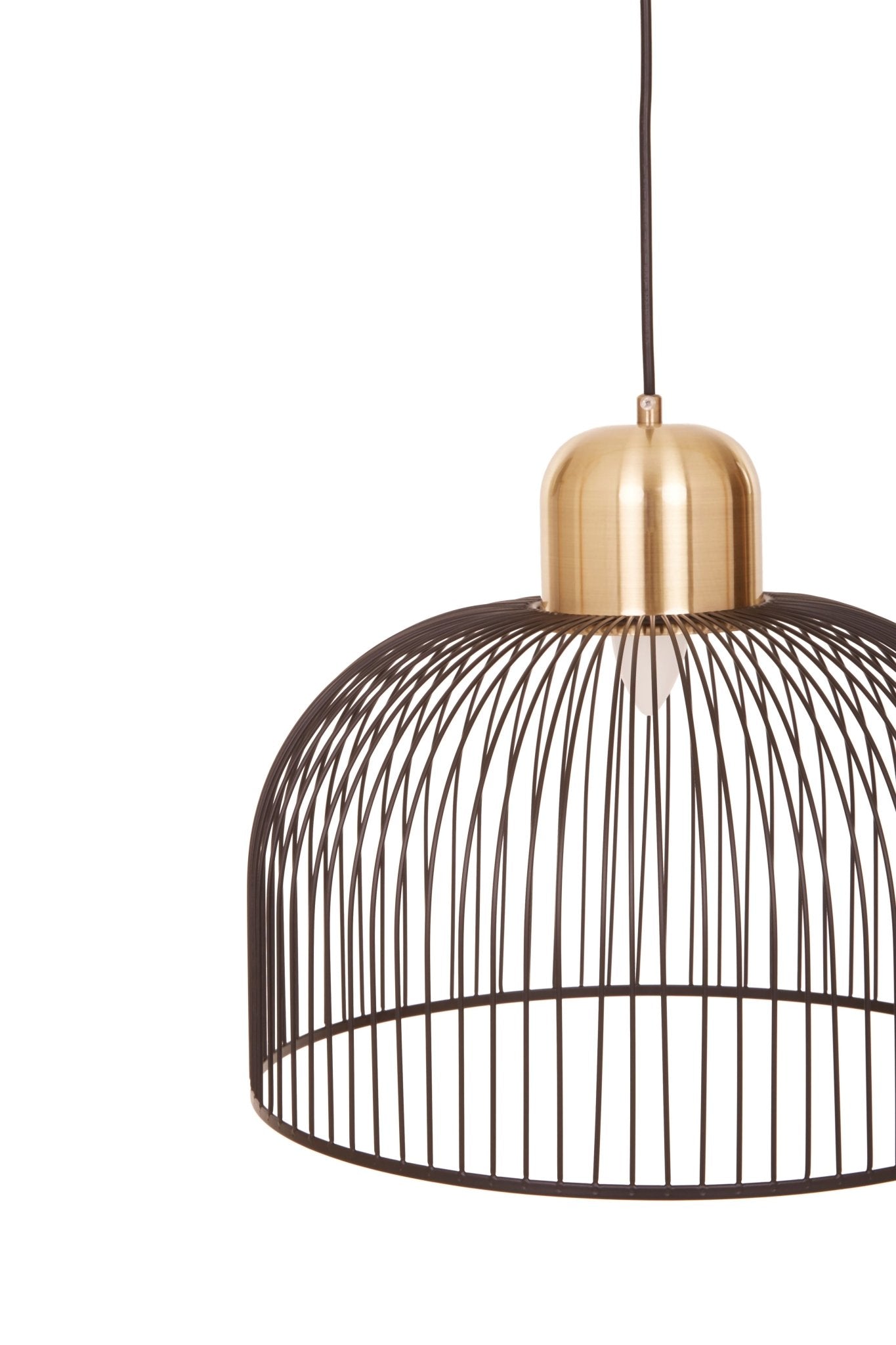 Inga Black And Antique Brass Pendant Light - Skandi London