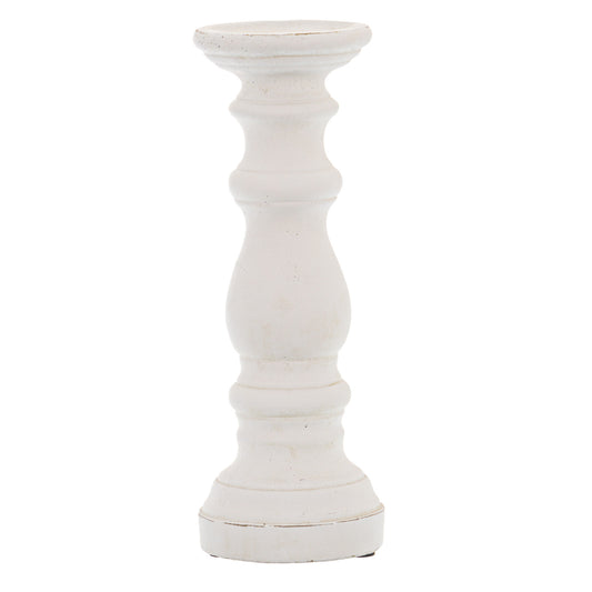 Skandi London Matt White Small Ceramic Column Candle Holder - Skandi London