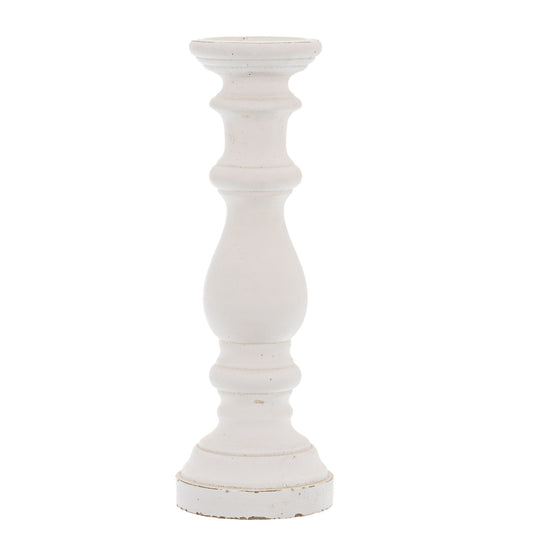 Skandi London Matt White Large Ceramic Column Candle Holder - Skandi London
