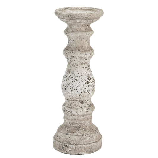 Skandi London Large Stone Ceramic Column Candle Holder - Skandi London