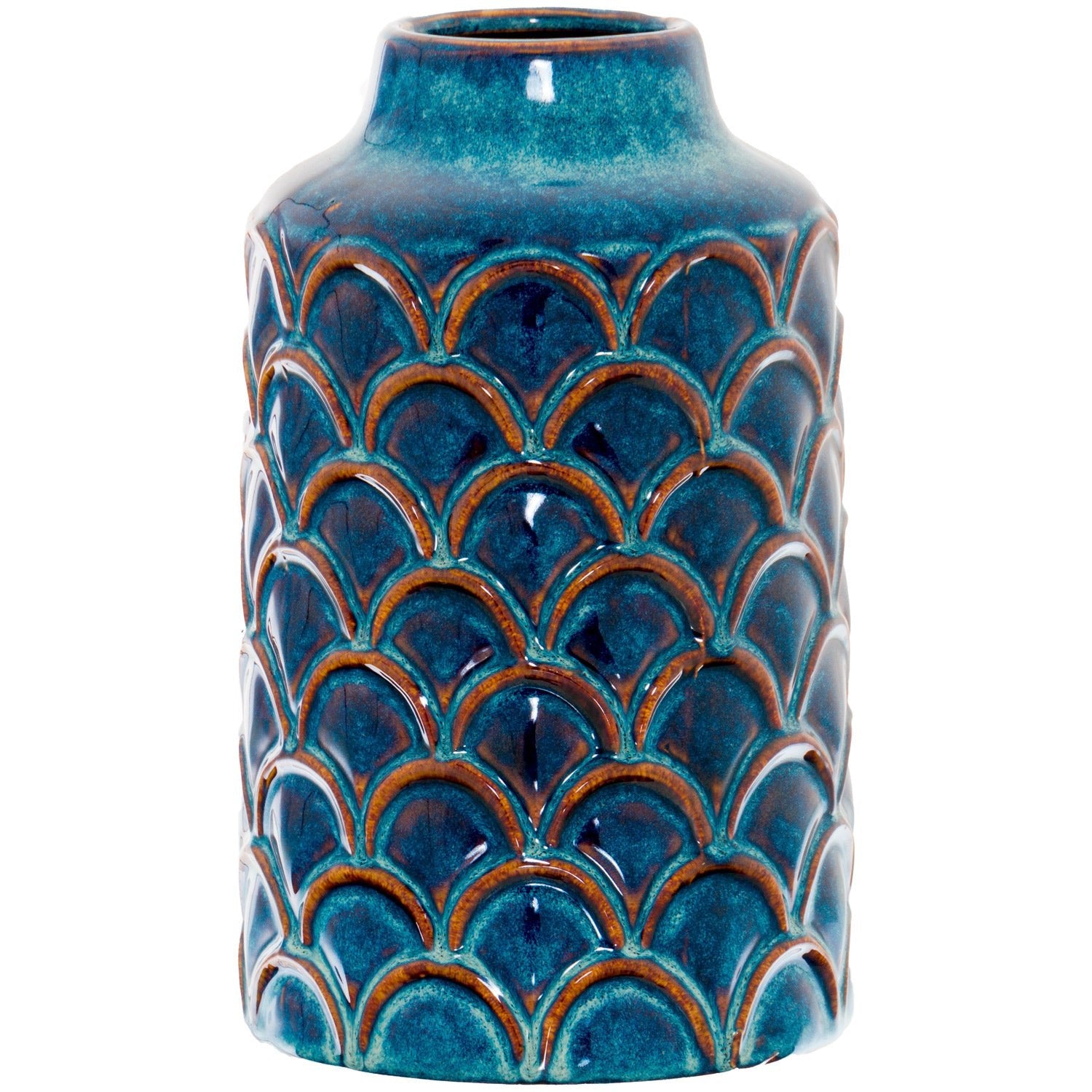 Loen Collection Scalloped Indigo Vase - Skandi London