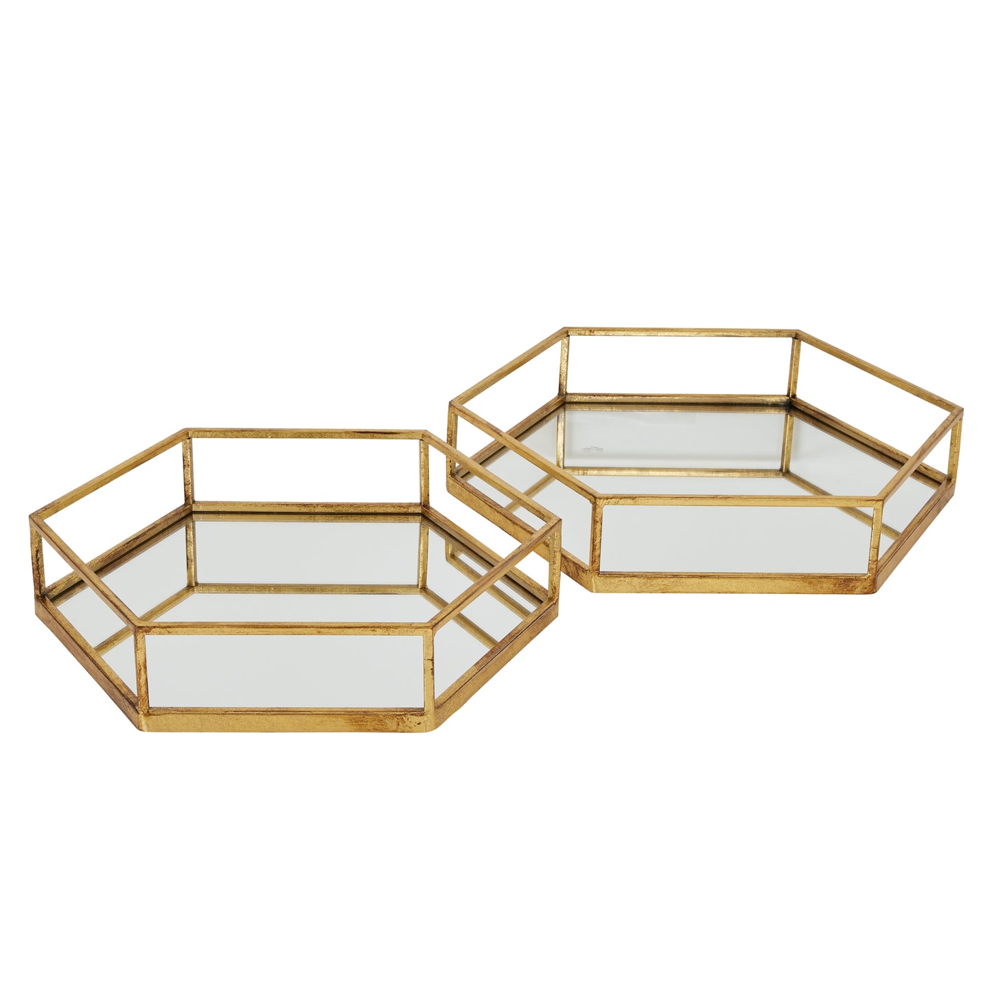 Gold Hexagon Set Of Two Trays - Skandi London