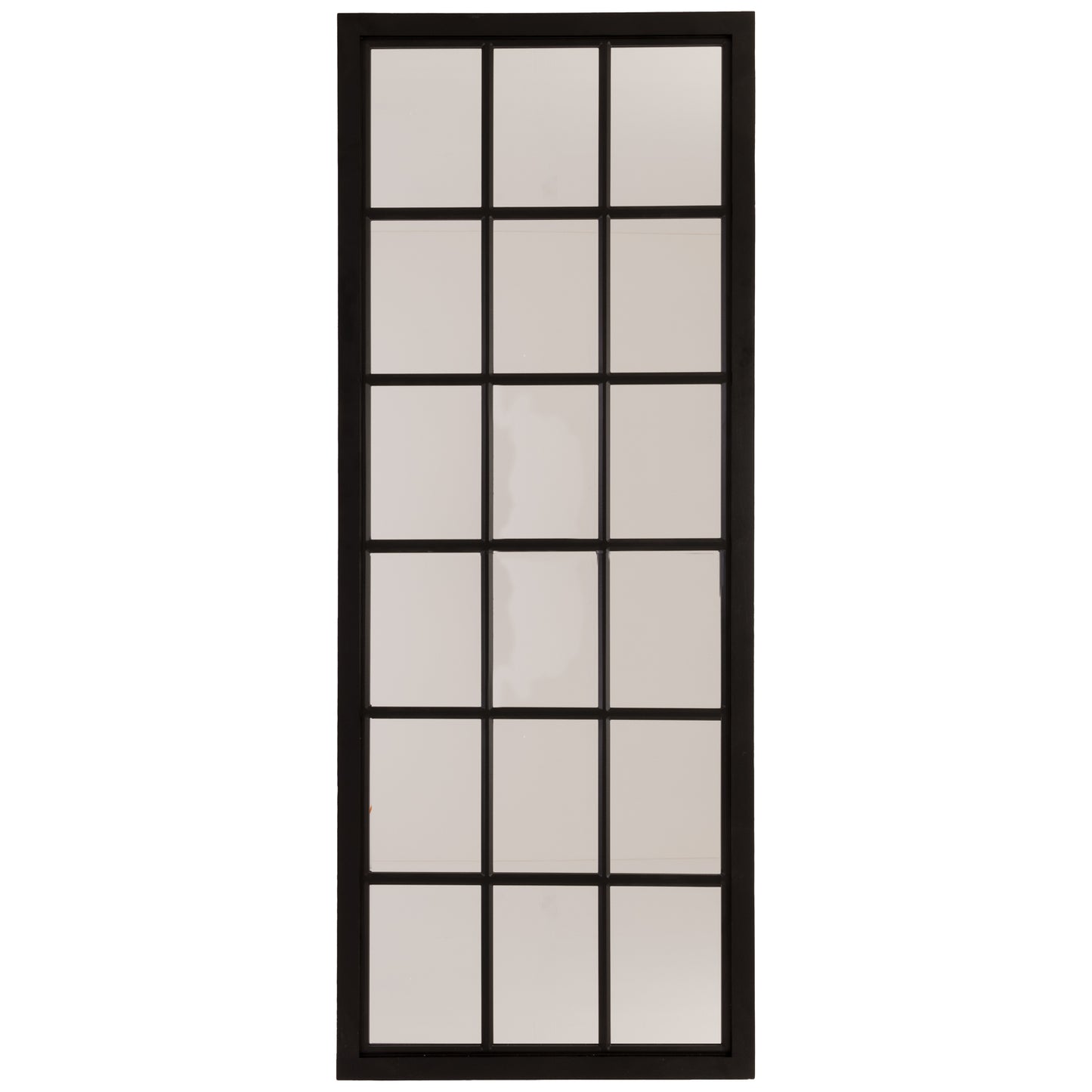 Skandi London Tall Black Wooden Window Mirror - Skandi London
