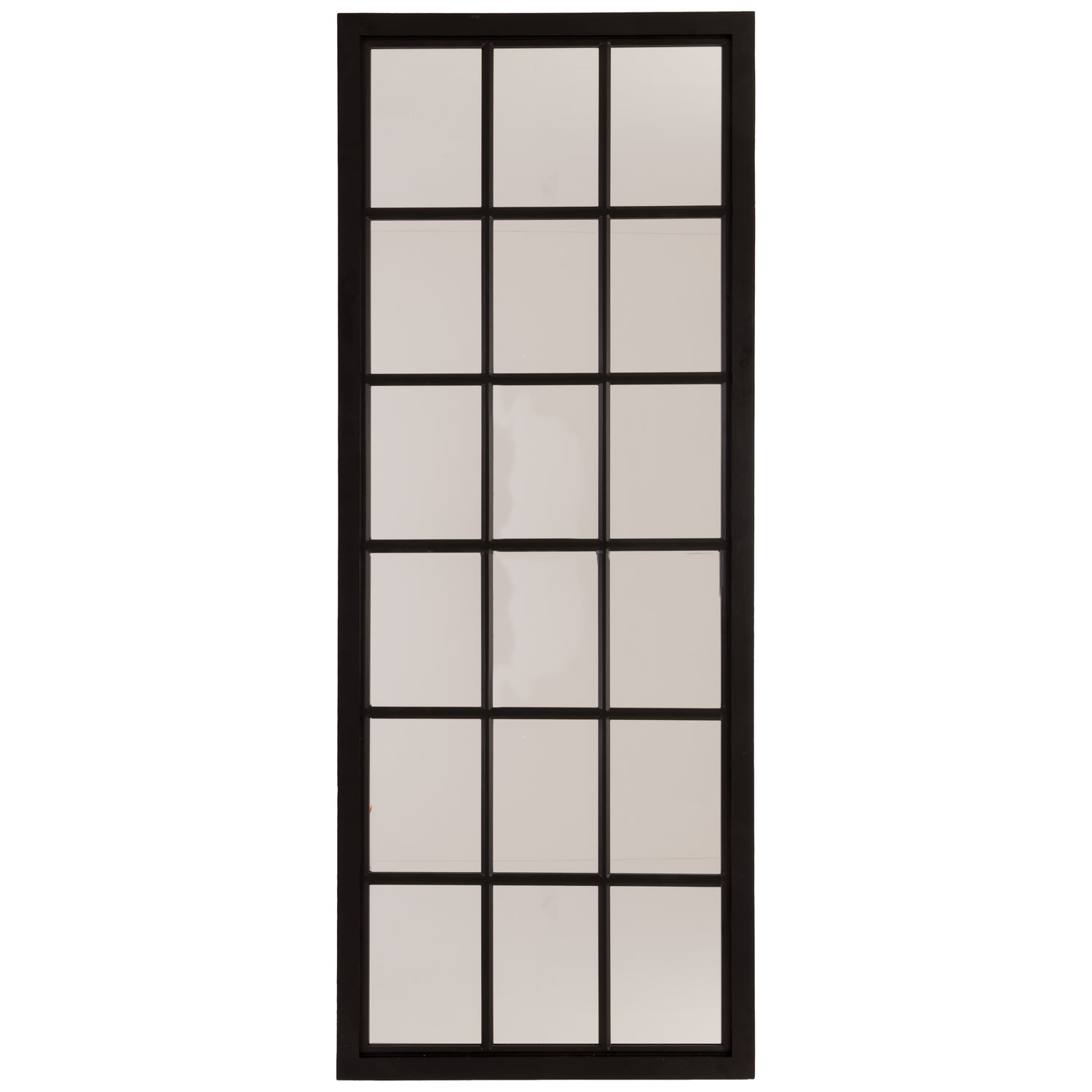 Skandi London Tall Black Wooden Window Mirror - Skandi London