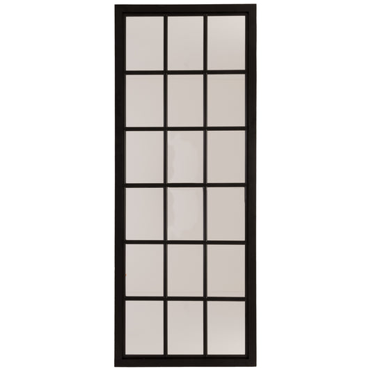 Skandi London Tall Black Wooden Window Mirror - Skandi London