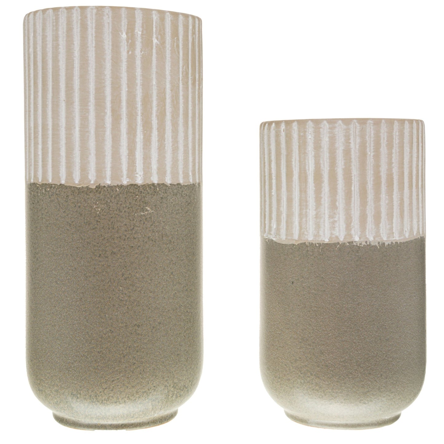 Kongsberg Collection Grey Ceramic Straight Vase - Skandi London
