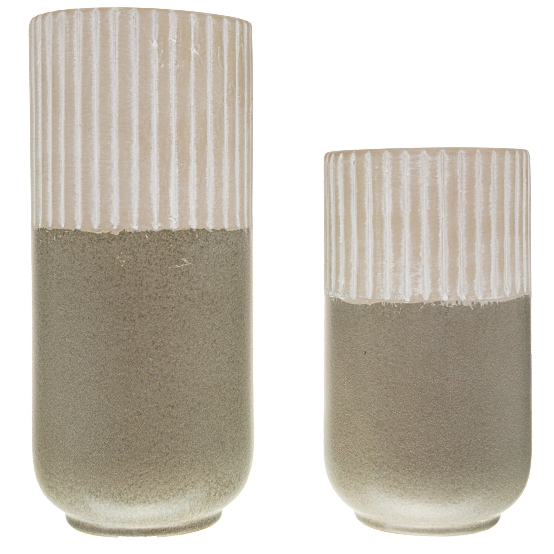 Kongsberg Collection Grey Ceramic Straight Vase - Skandi London
