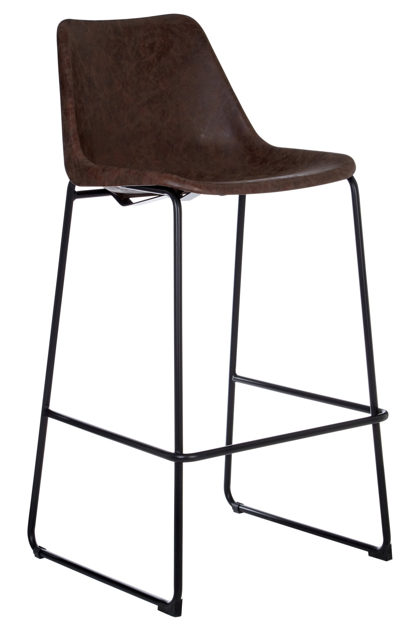 Caryn Mocha Bar Stool With Angled Legs - Skandi London