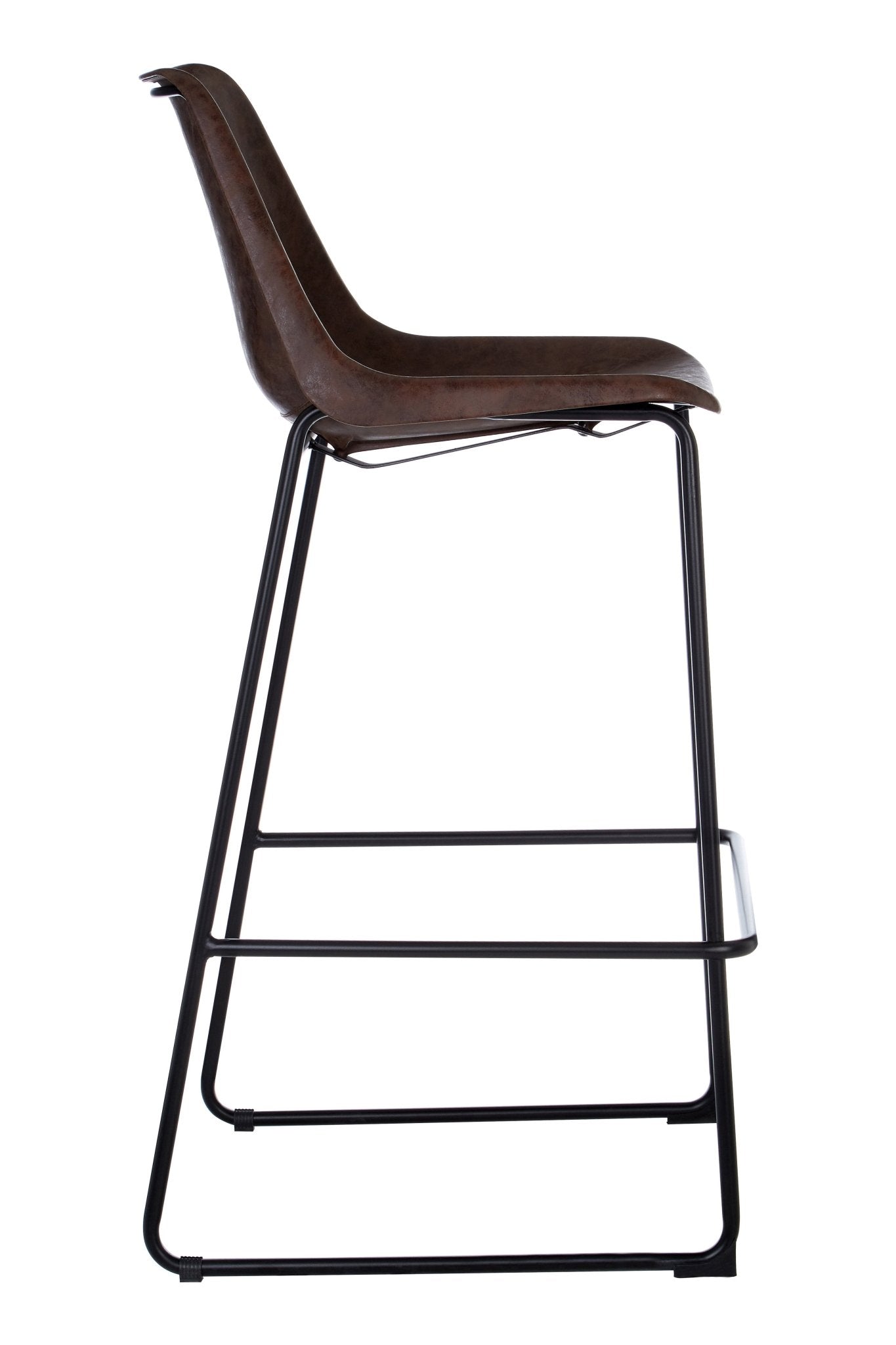 Caryn Mocha Bar Stool With Angled Legs - Skandi London