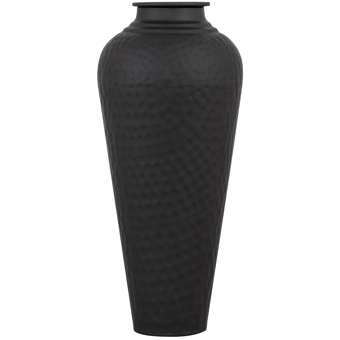 Skandi London Matt Black Hammered Vase With Lid - Skandi London