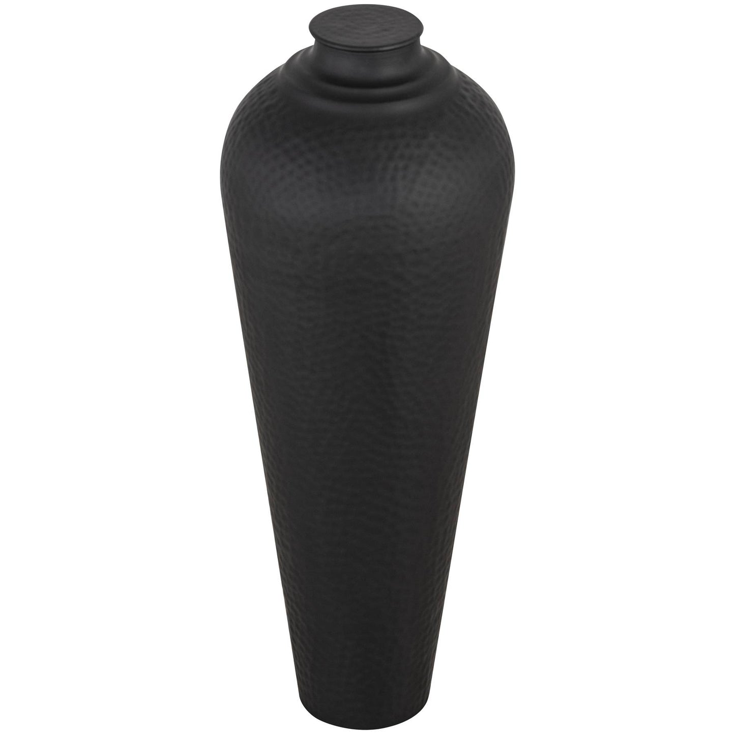 Skandi London Matt Black Medium Hammered Vase With Lid - Skandi London
