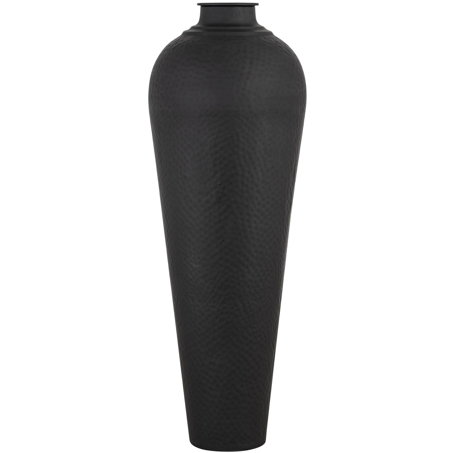 Skandi London Matt Black Large Hammered Vase With Lid - Skandi London