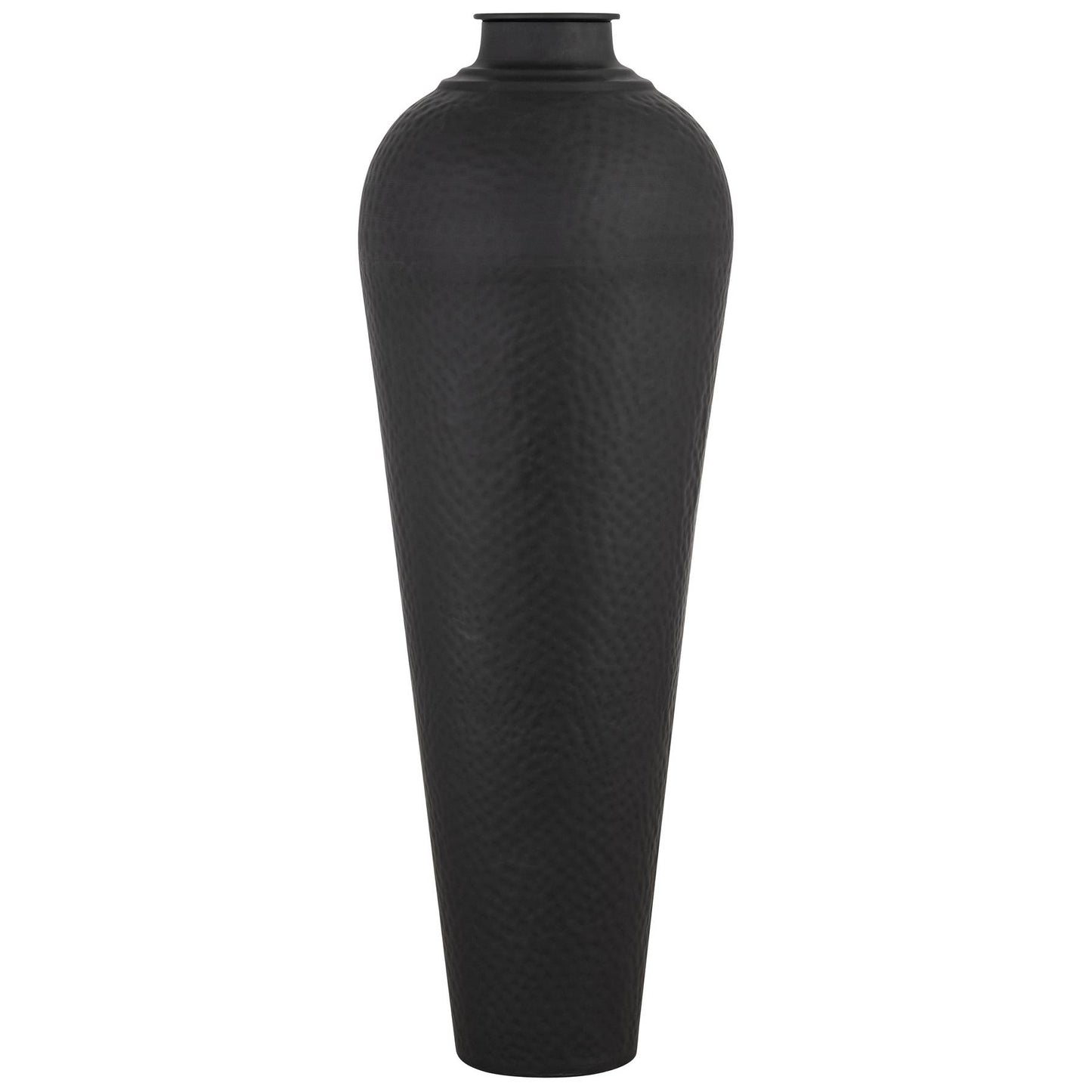Skandi London Matt Black Large Hammered Vase With Lid - Skandi London