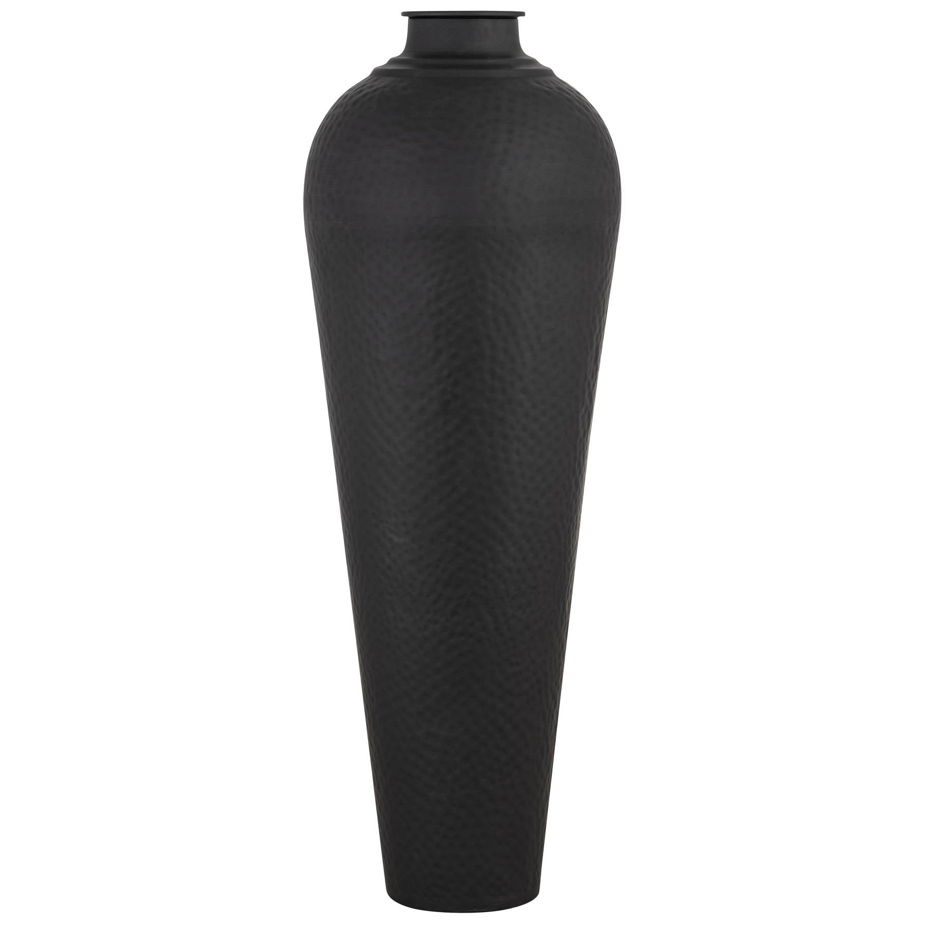 Skandi London Matt Black Large Hammered Vase With Lid - Skandi London