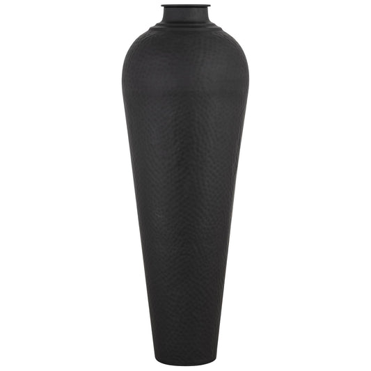 Skandi London Matt Black Large Hammered Vase With Lid - Skandi London