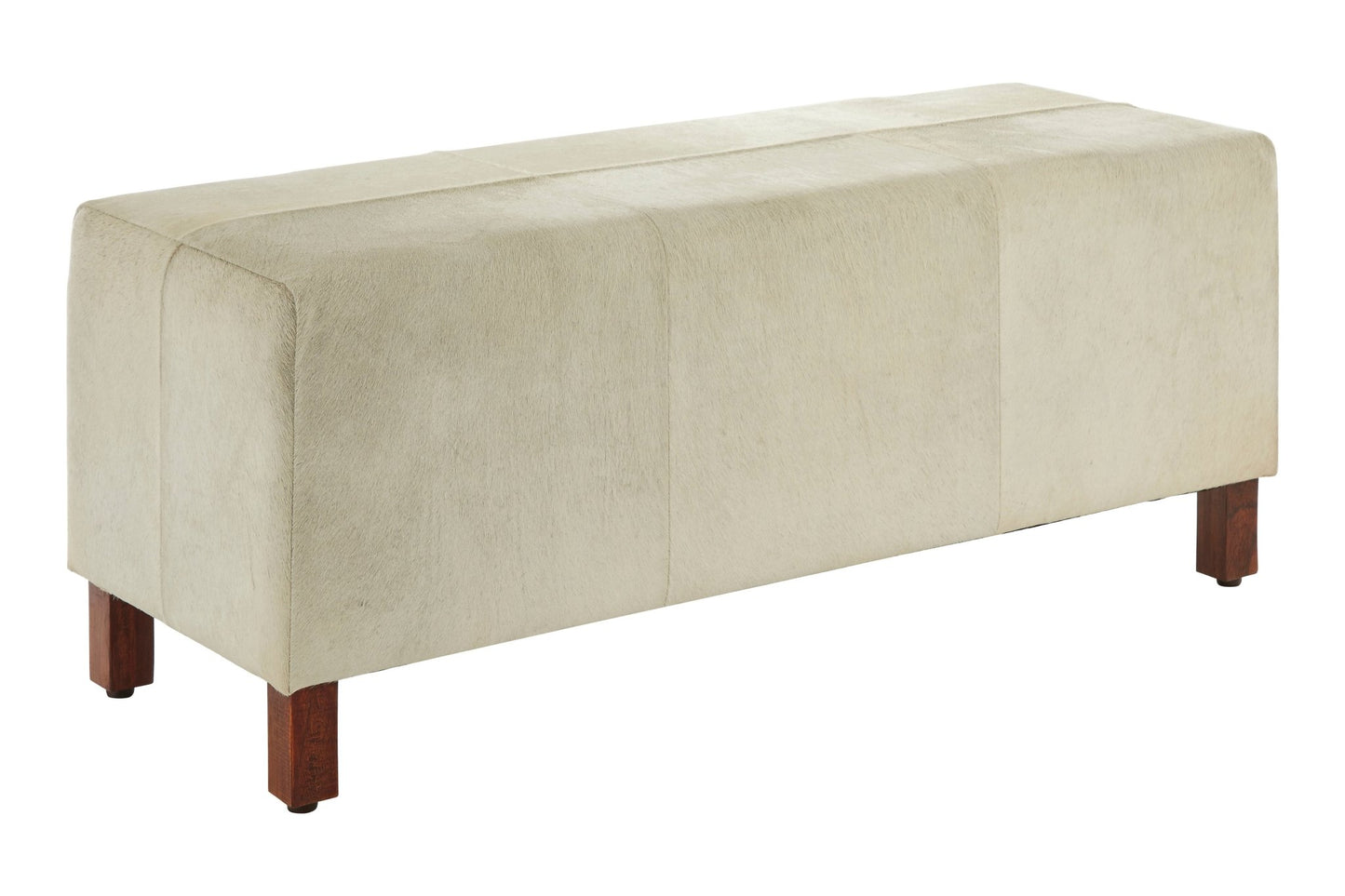 Haral Townhouse Natural Leather Bench With Wood Legs - Skandi London