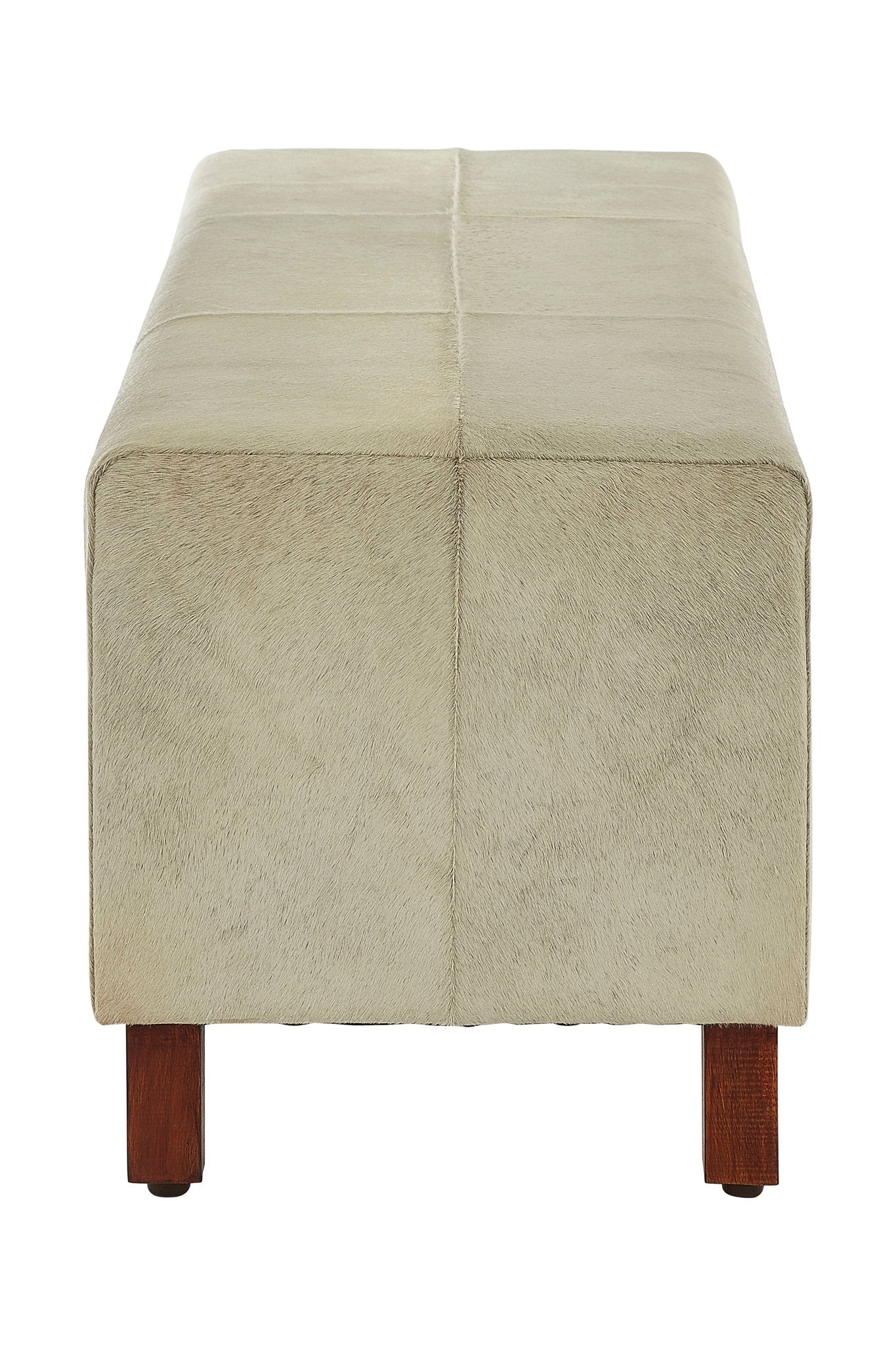 Haral Townhouse Natural Leather Bench With Wood Legs - Skandi London