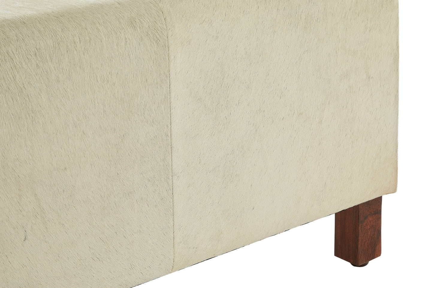 Haral Townhouse Natural Leather Bench With Wood Legs - Skandi London