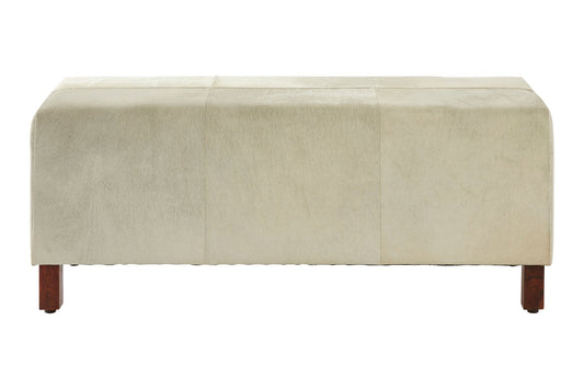 Haral Townhouse Natural Leather Bench With Wood Legs - Skandi London