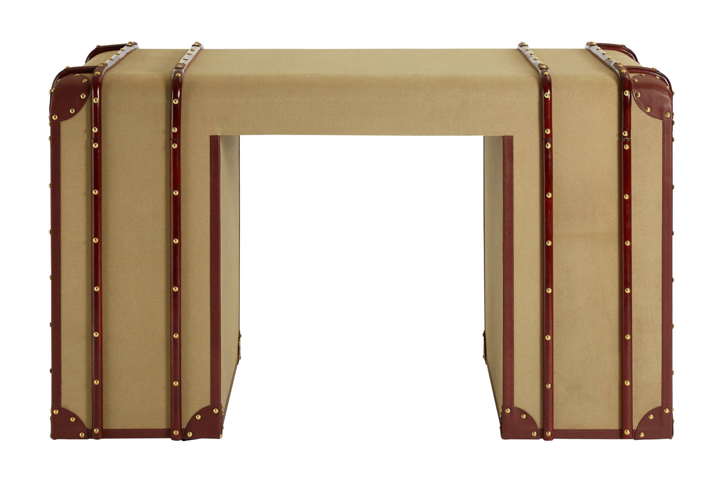 Caren Leather Trim Canvas Desk - Skandi London