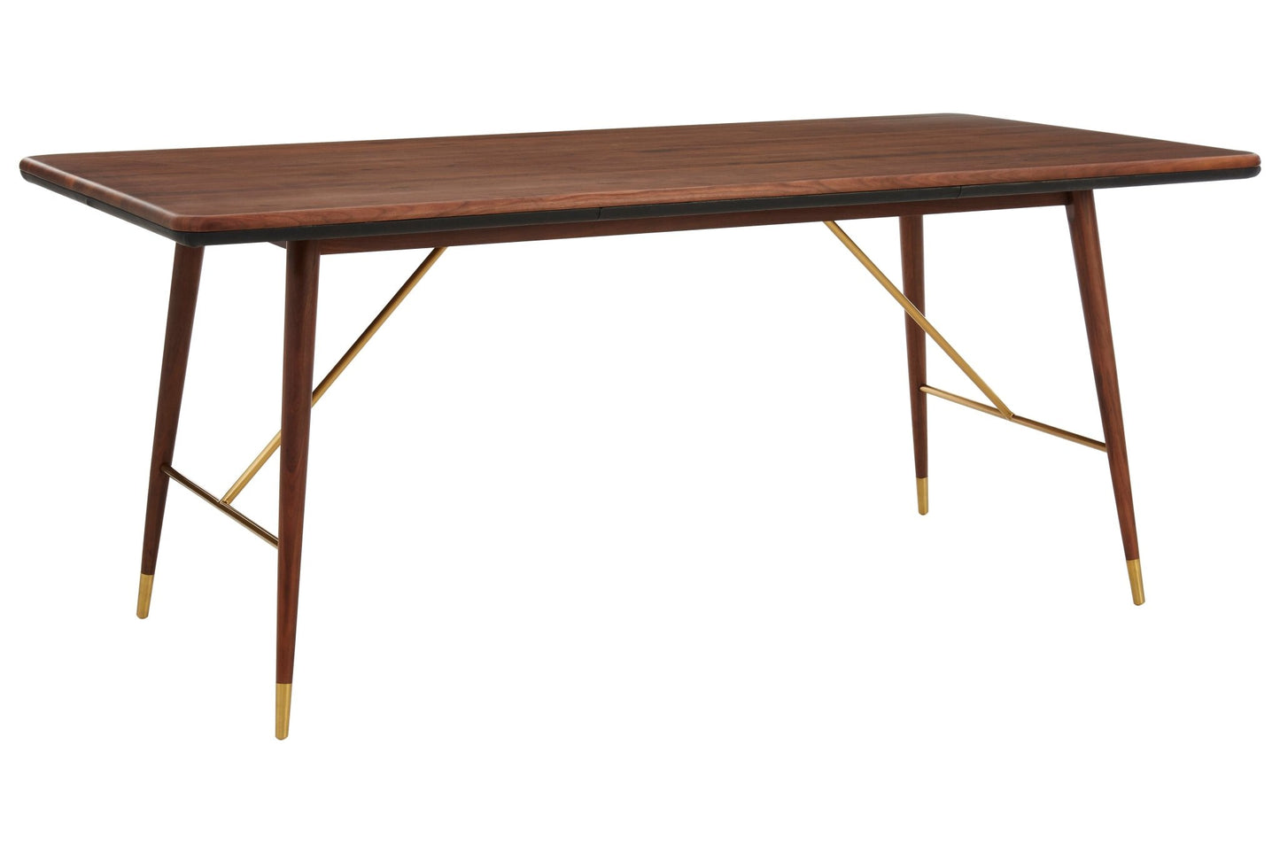 Harald Walnut Wood And Brass Finish Dining Table - Skandi London