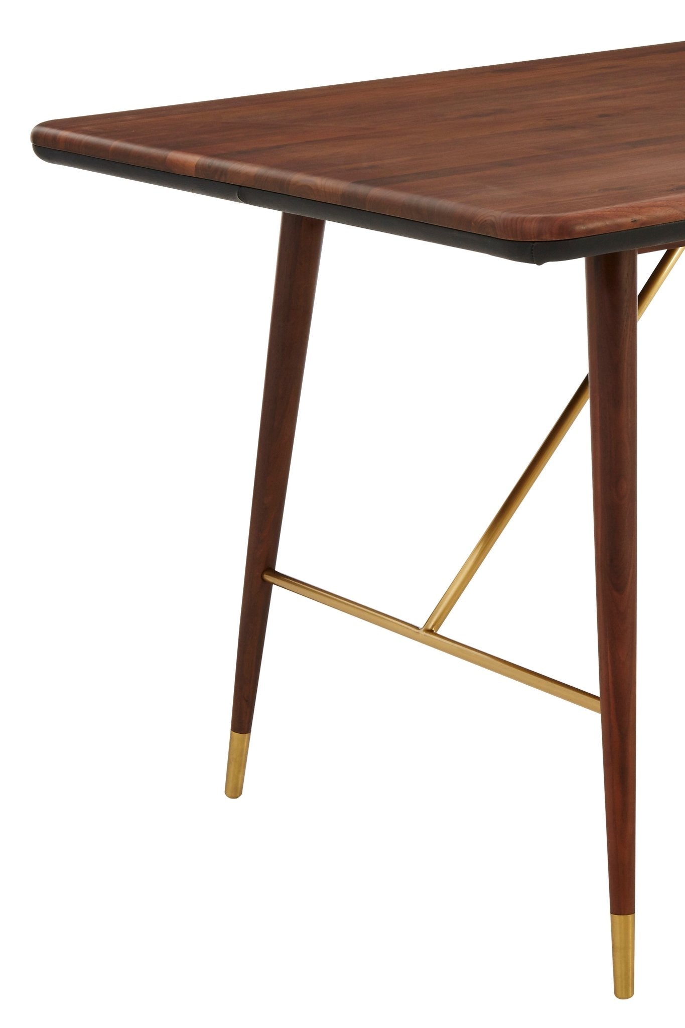 Harald Walnut Wood And Brass Finish Dining Table - Skandi London