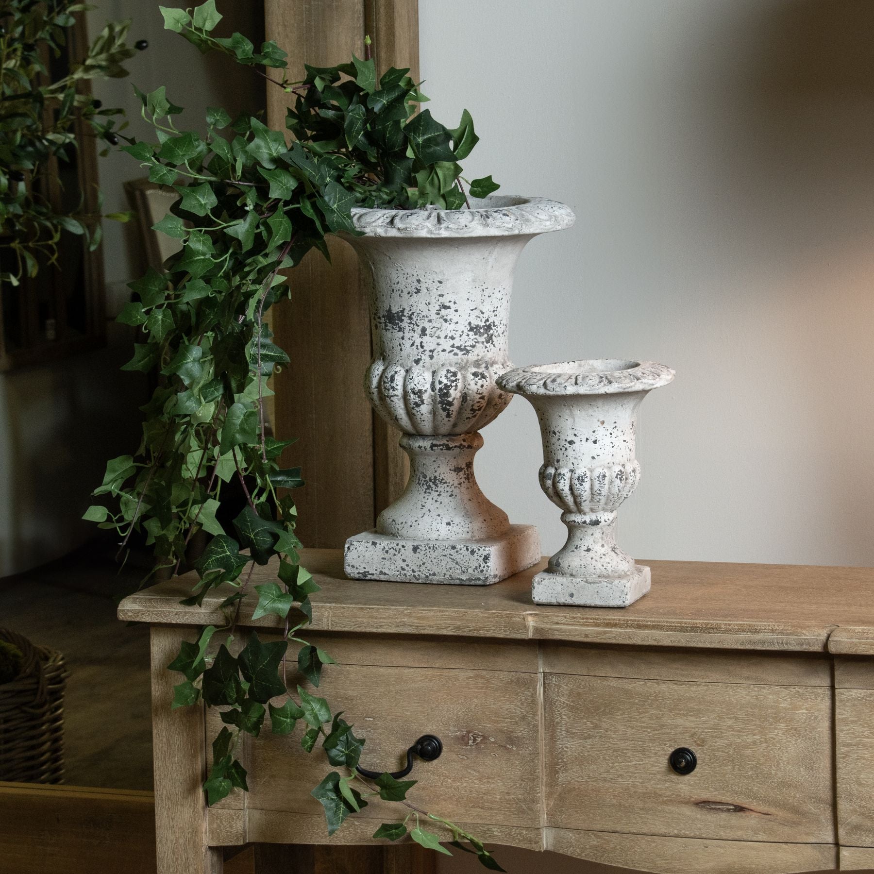 Skandi London Fluted Stone Ceramic Urn - Skandi London