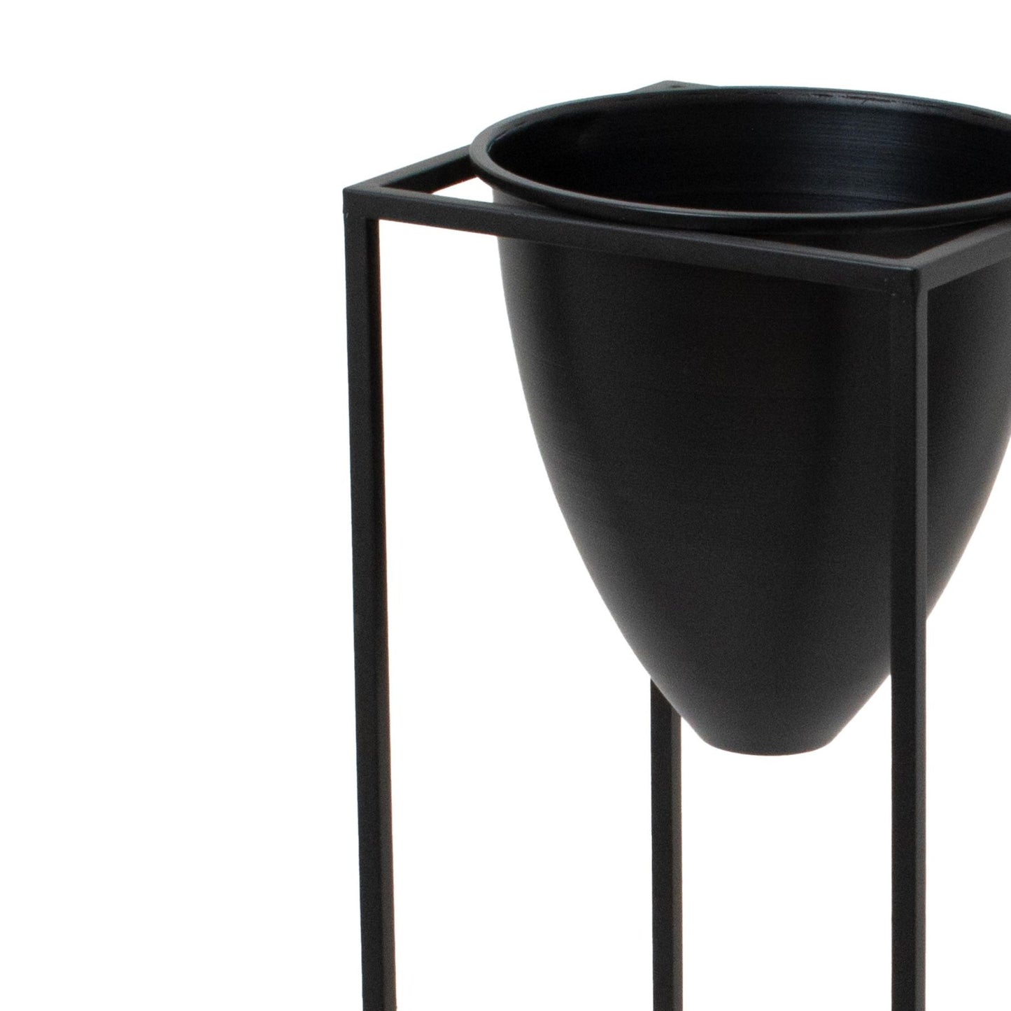 Skandi London Large Matt Black Bullet Planter On Black Frame - Skandi London