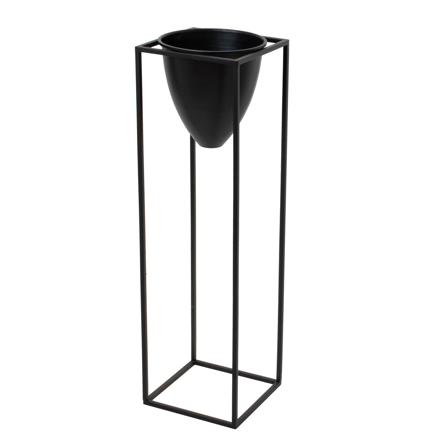 Skandi London Large Matt Black Bullet Planter On Black Frame - Skandi London