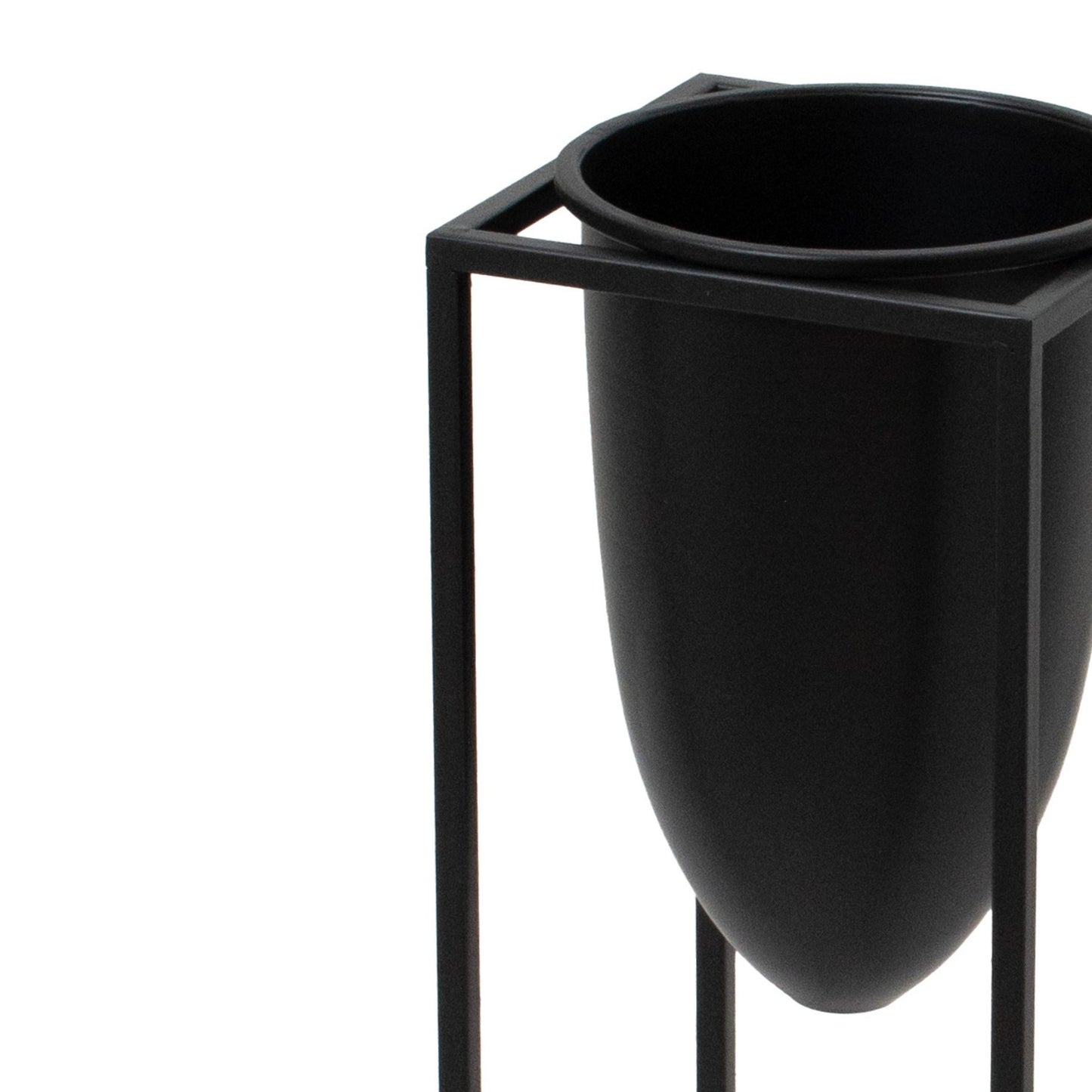 Skandi London Matt Black Bullet Planter On Black Frame - Skandi London