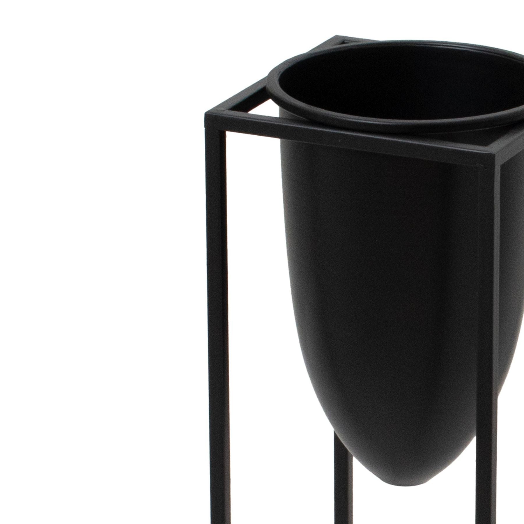 Skandi London Matt Black Bullet Planter On Black Frame - Skandi London