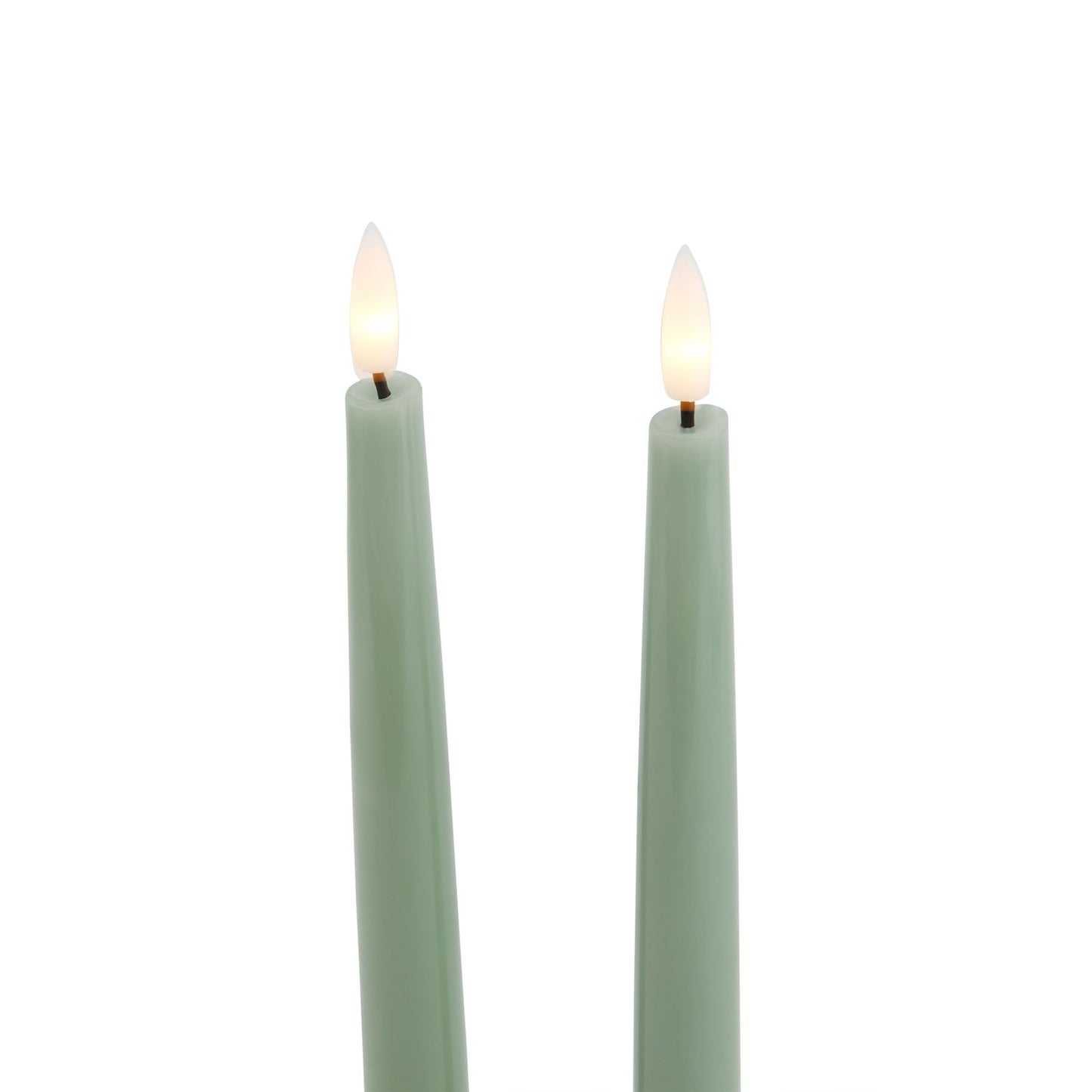 Luksus Collection S/2 Sage LED Wax Dinner Candles - Skandi London