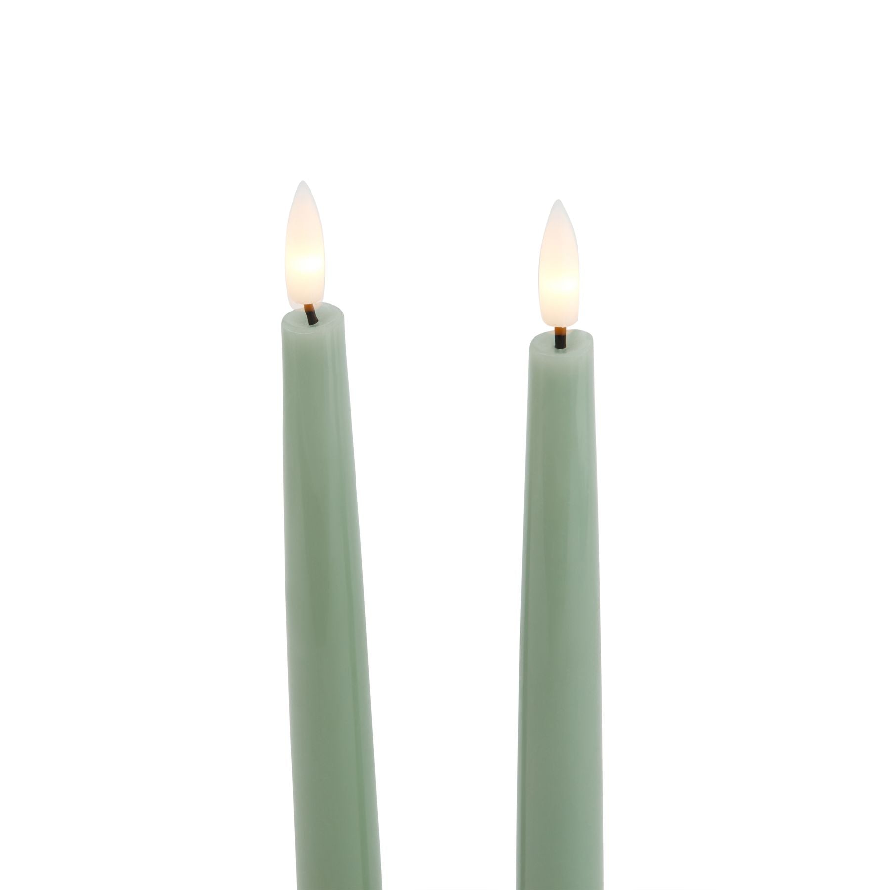 Luksus Collection S/2 Sage LED Wax Dinner Candles - Skandi London