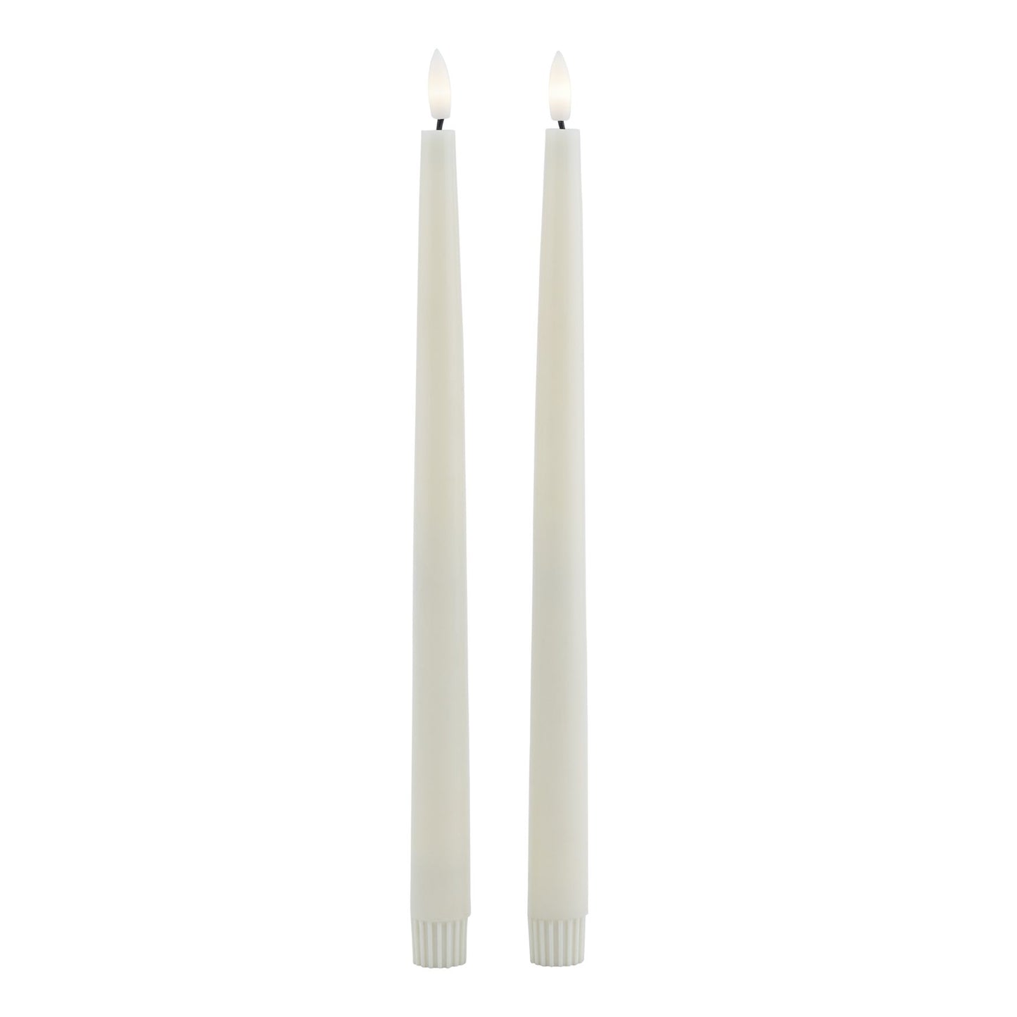 Luksus Collection S/2 Taupe LED Wax Dinner Candles - Skandi London