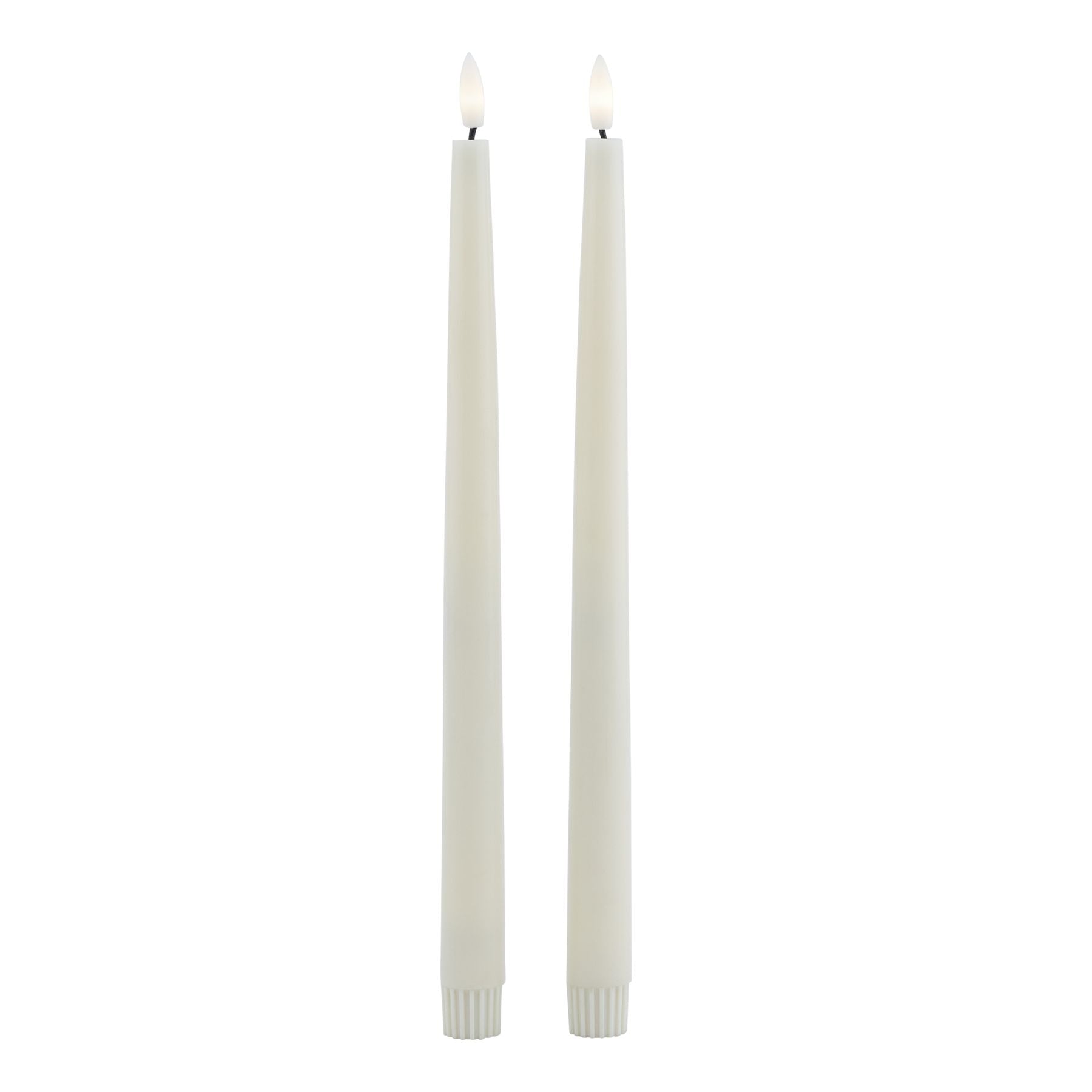 Luksus Collection S/2 Taupe LED Wax Dinner Candles - Skandi London