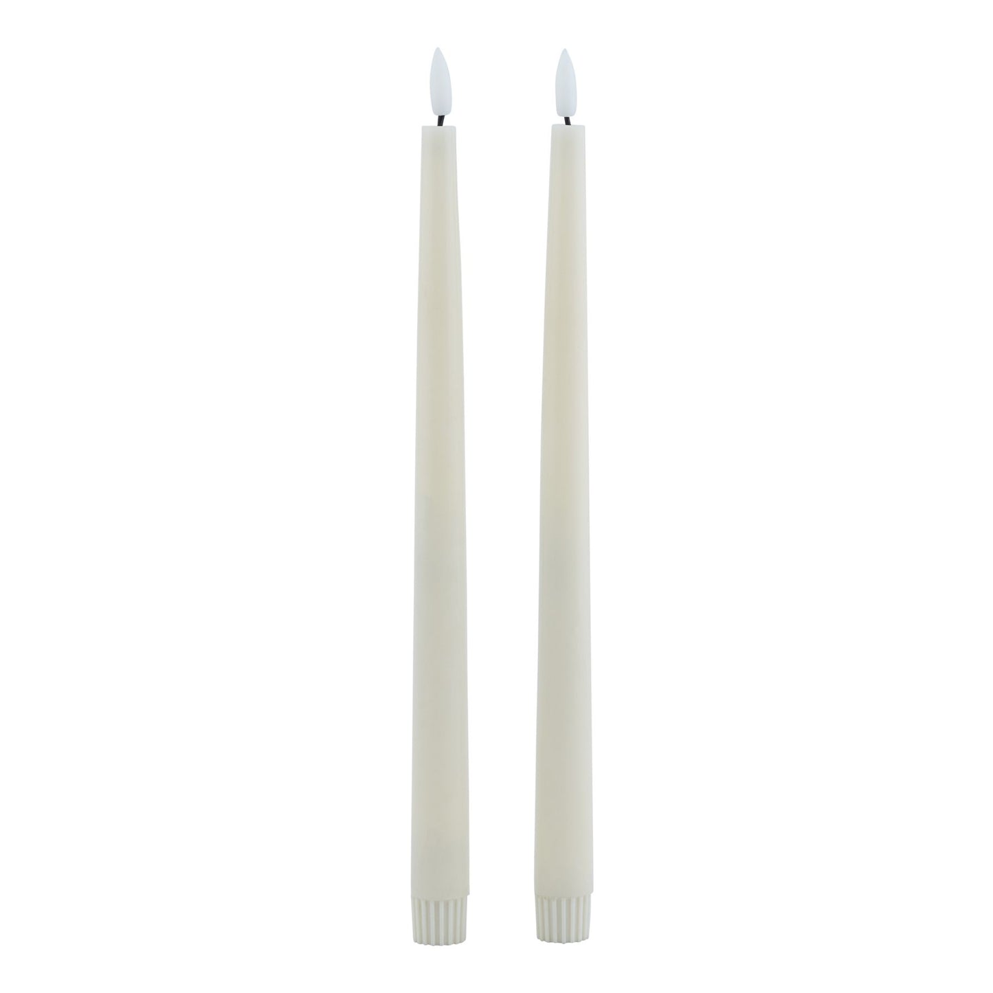 Luksus Collection S/2 Taupe LED Wax Dinner Candles - Skandi London