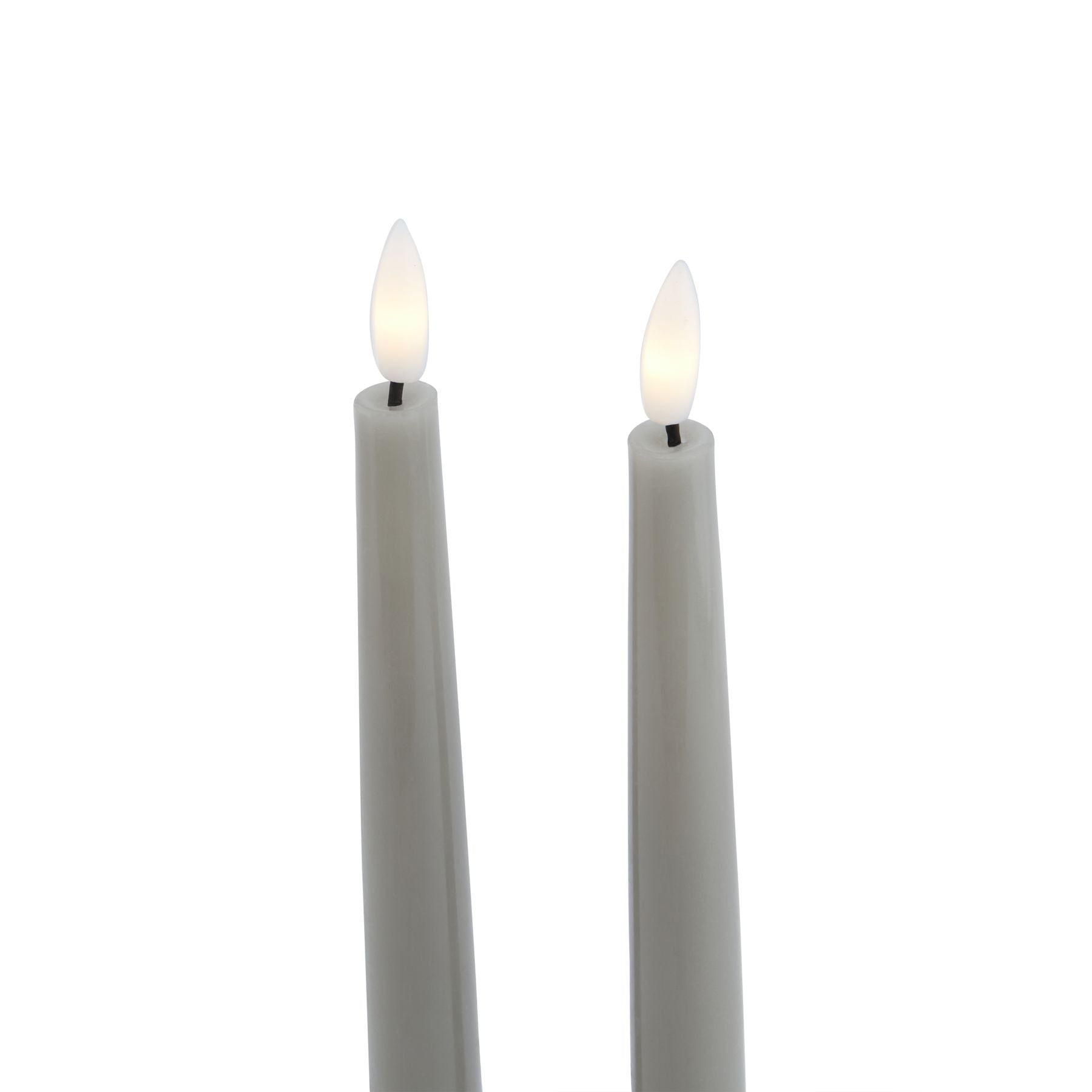 Luksus Collection S/2 Grey LED Wax Dinner Candles - Skandi London