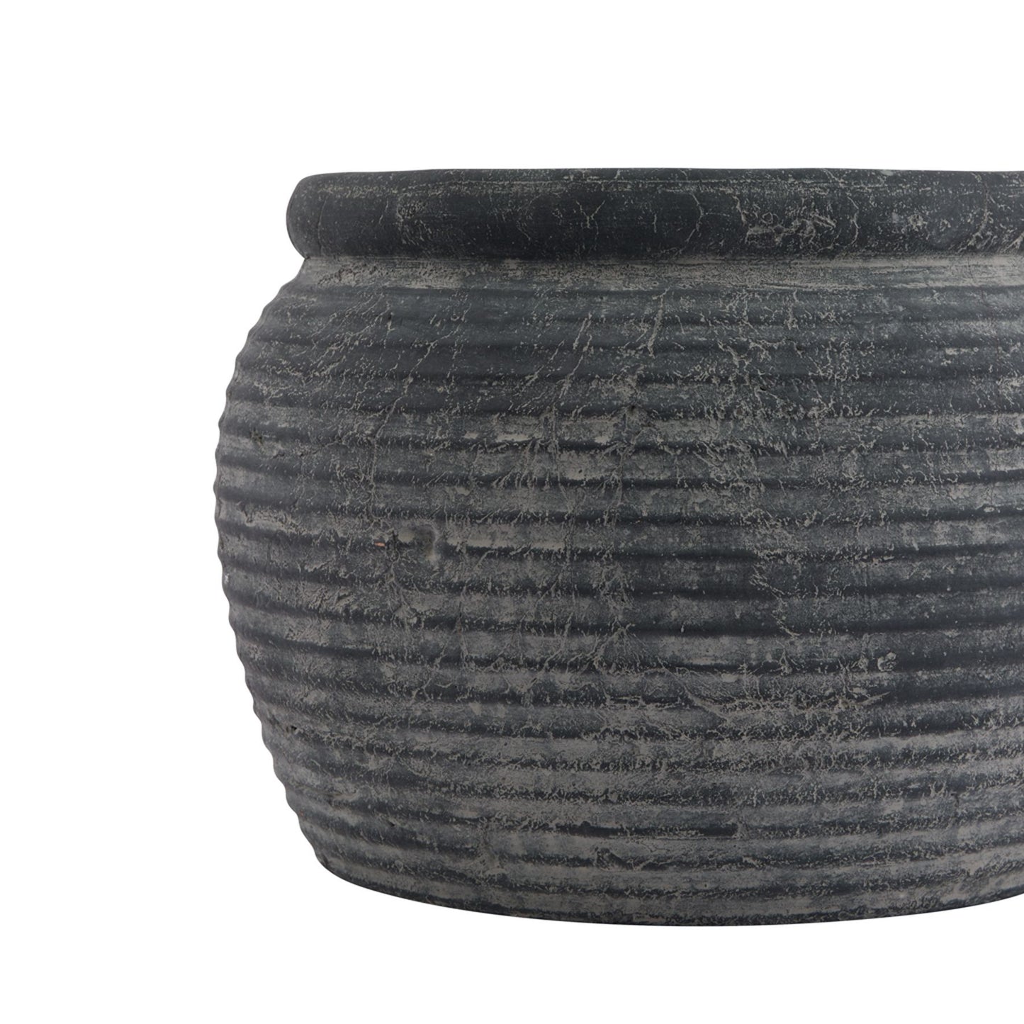 Malmo Grey Rimmed Plant Pot - Skandi London