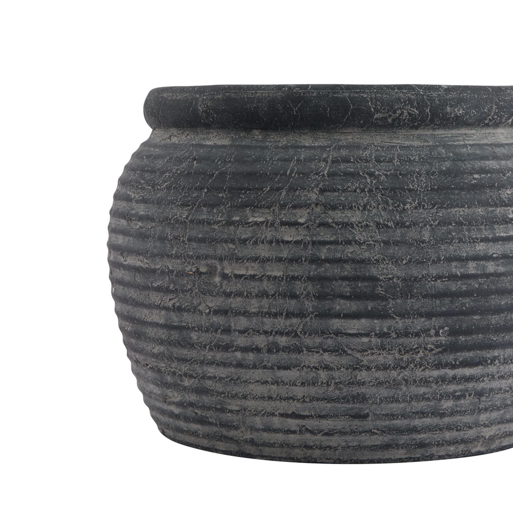 Malmo Grey Rimmed Plant Pot - Skandi London
